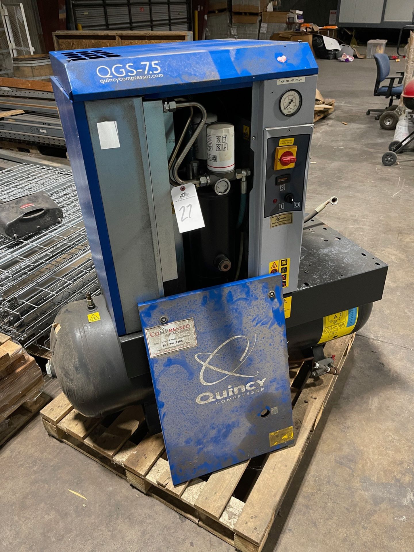 2015 Quincy QGS-7.5 HP Air Compressor, S/N CAI840579 | Rig Fee $35