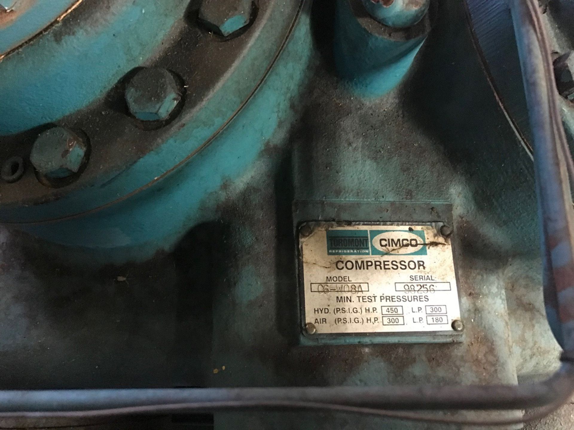 Cimco Ammonia Compressor, 50 HP, Model C6-W08A, S/N: 98256 | Rig Fee $1750 - Image 2 of 3
