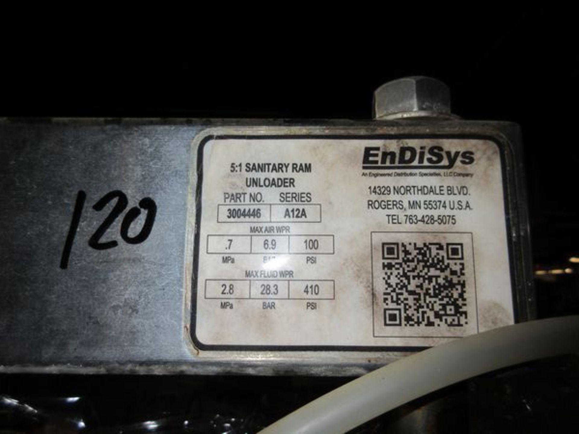 Endisys #3004446 5:1 Sanitary Drum Pump (Site Tag #120) | Rig Fee $25 - Image 4 of 7