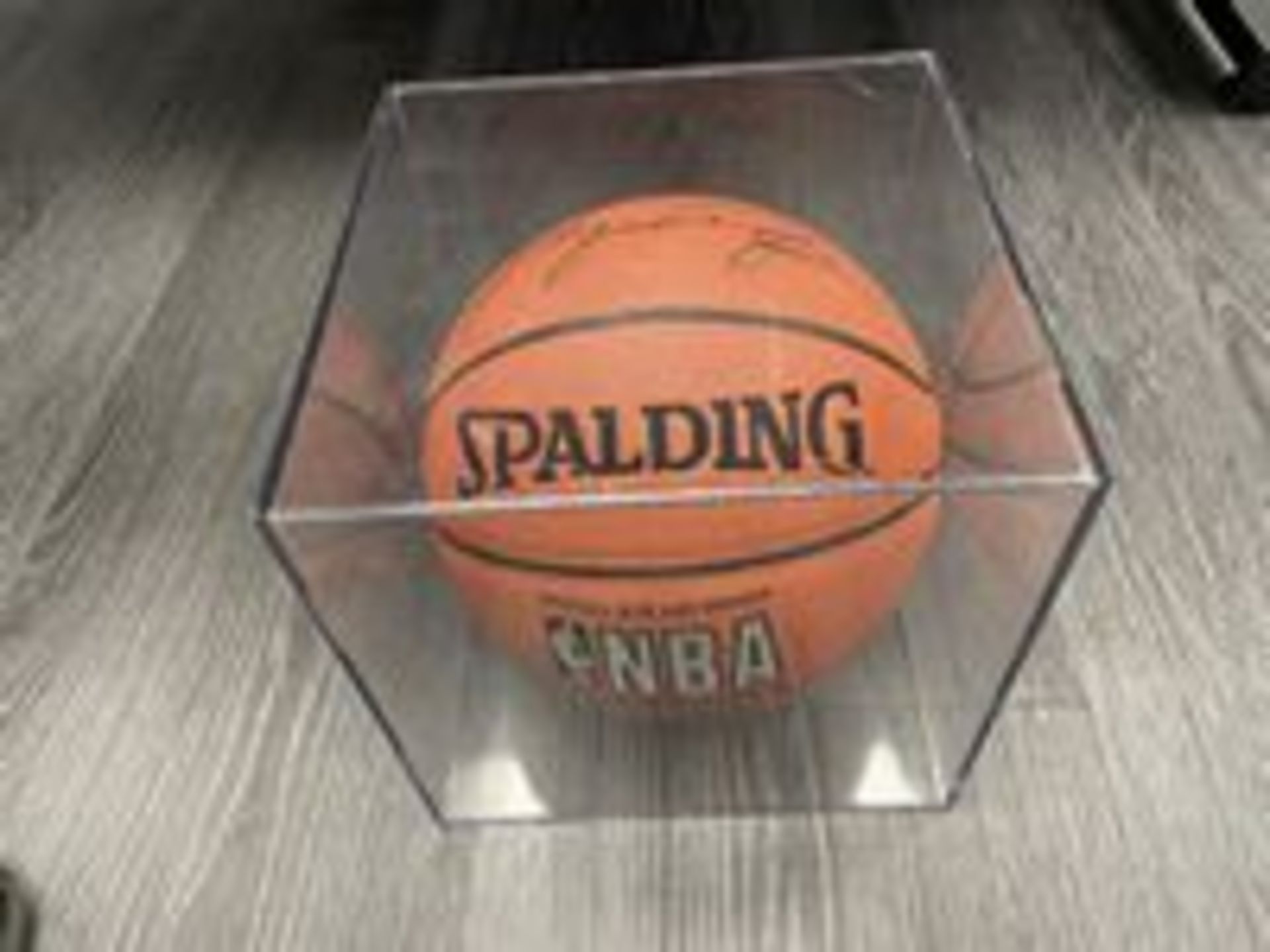 (Lot) Spalding Basketball Signed By Michael Jordan in Protective Case w/ Commemorative Plastic Cup - Image 3 of 3