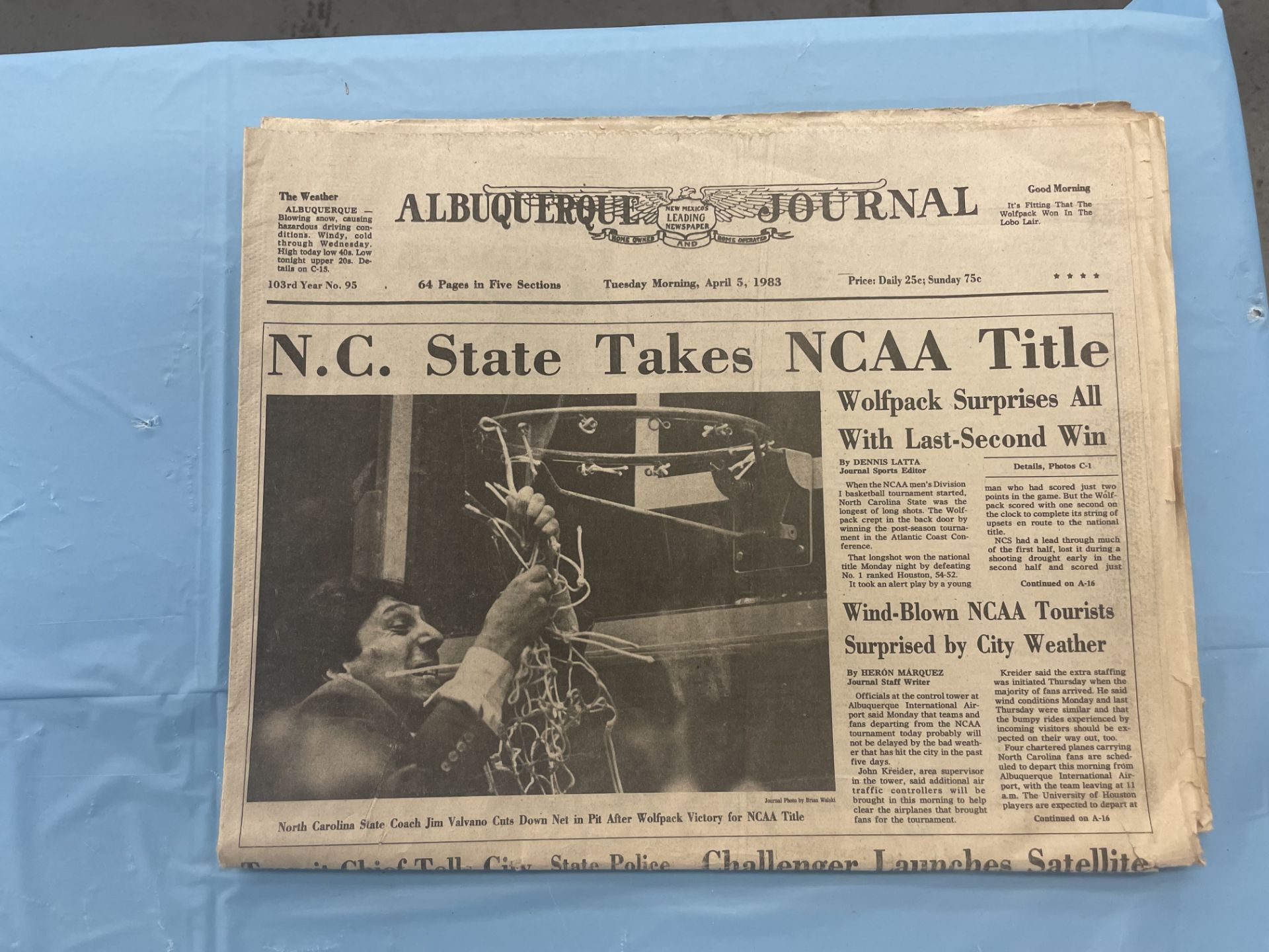 (Lot) NC State Basketball NCAA Championship, (2) Premium Wolfpack Pennant 1983 Final 4 Shootout - Image 3 of 7