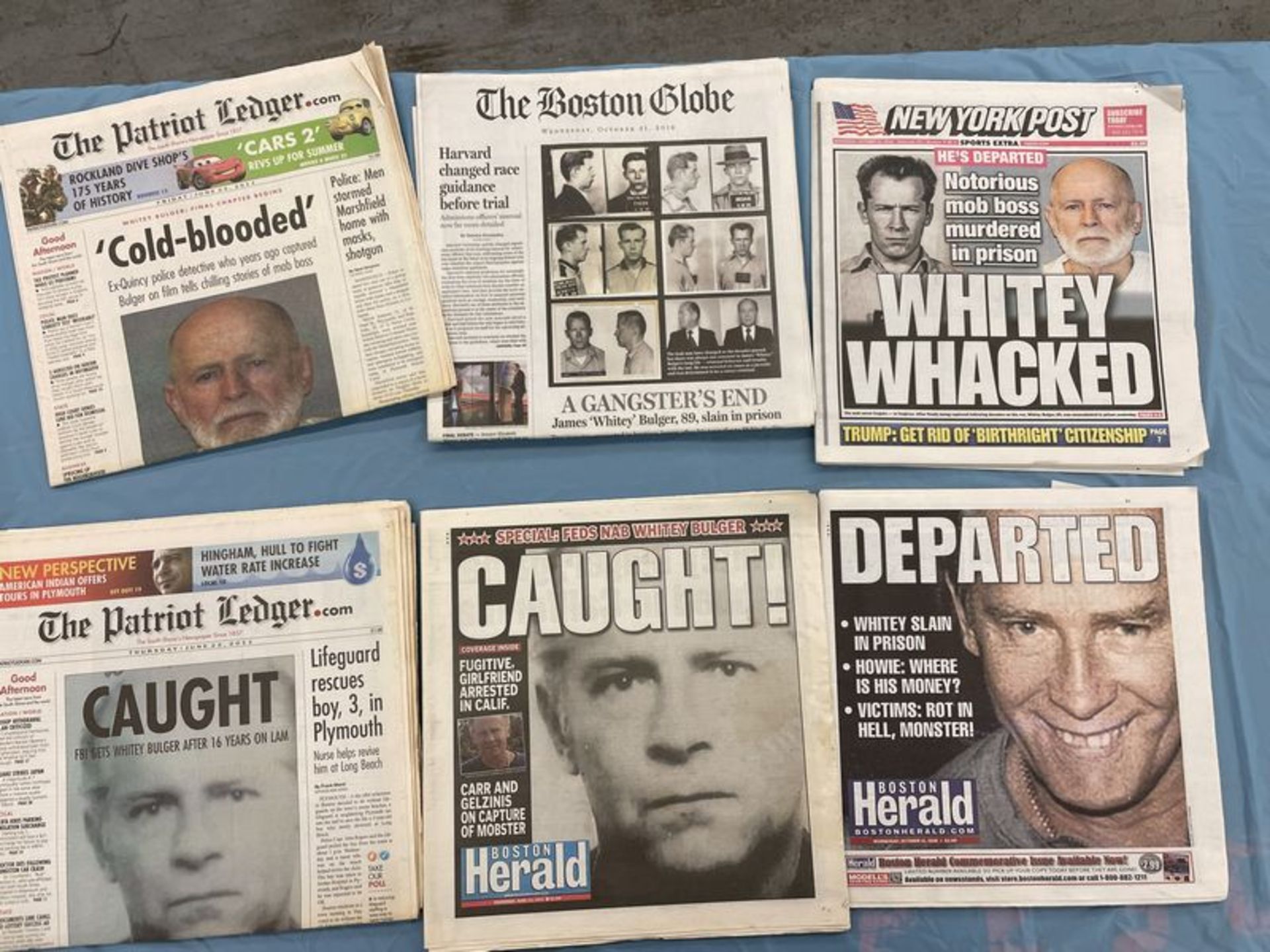 (Lot) Whitey Bulger newspapers