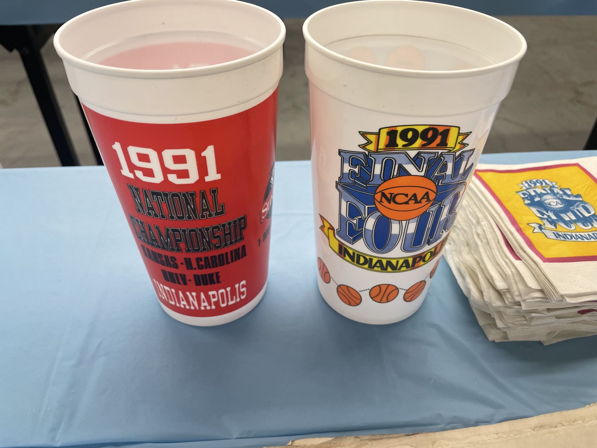 (Lot) Duke c/o: 1991 Duke Basketball National Champions Coke bottle, Plastic Commemorative cup, (15) - Image 5 of 6