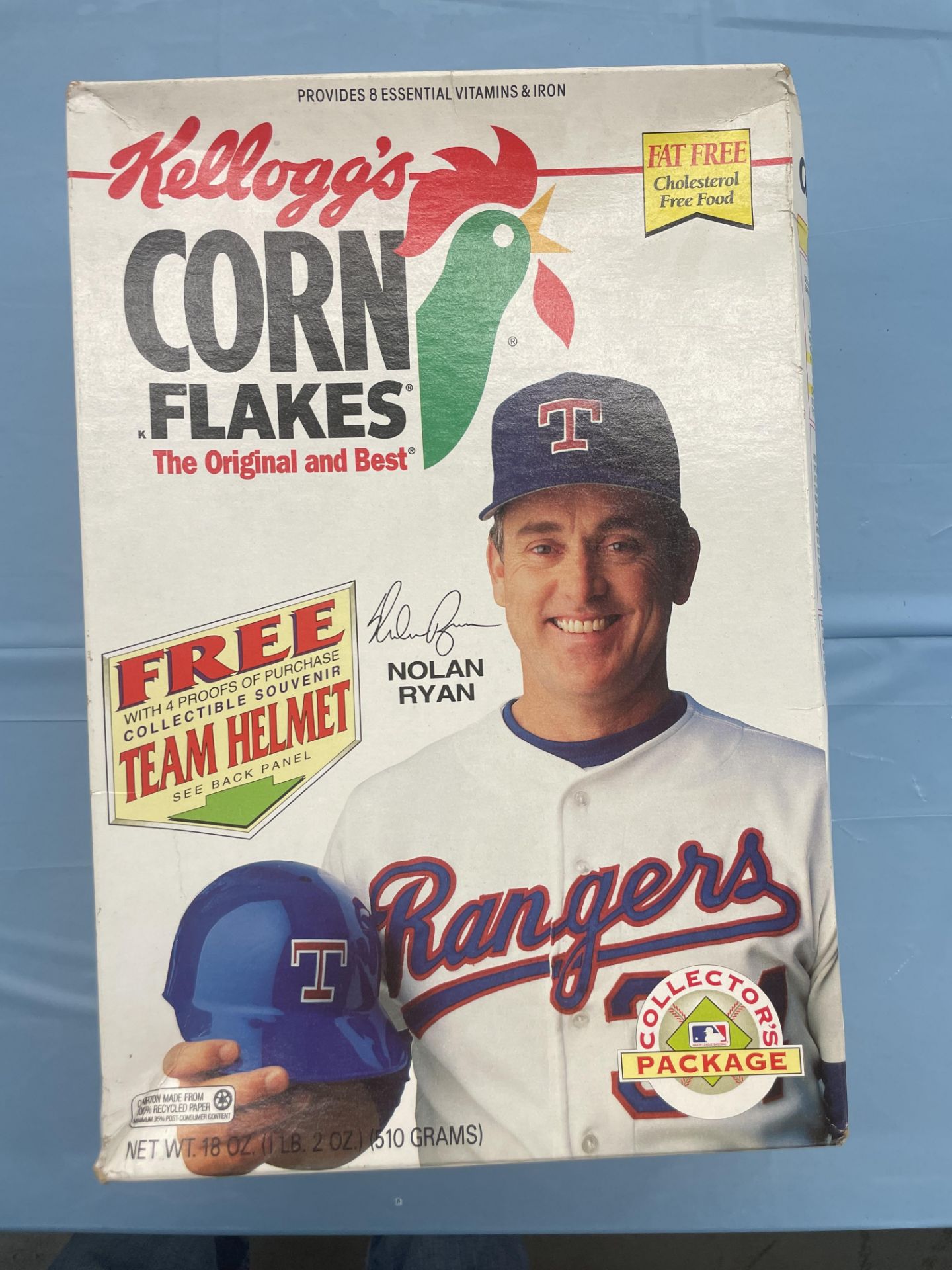 (Lot) Nolan Ryan : Kellogg's Corn Flakes Collectors Package 1993 unopened, TX Rangers Nolan Ryan