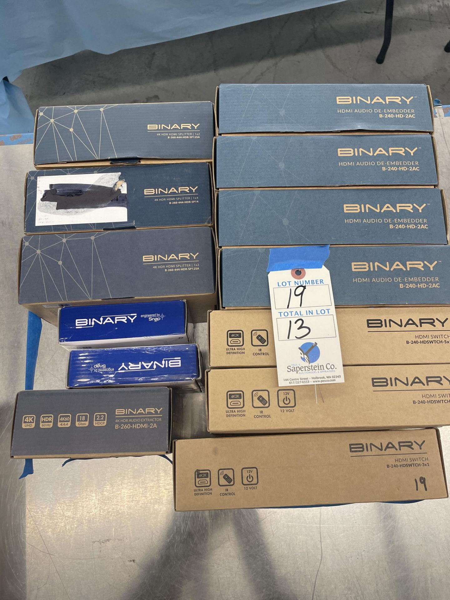 (Lot) Asst. Binary C/O: (3) 4K HDR HDMI Spitter, (2) HDMI Switcher, (1) 4K HDR Audio Extractor, (