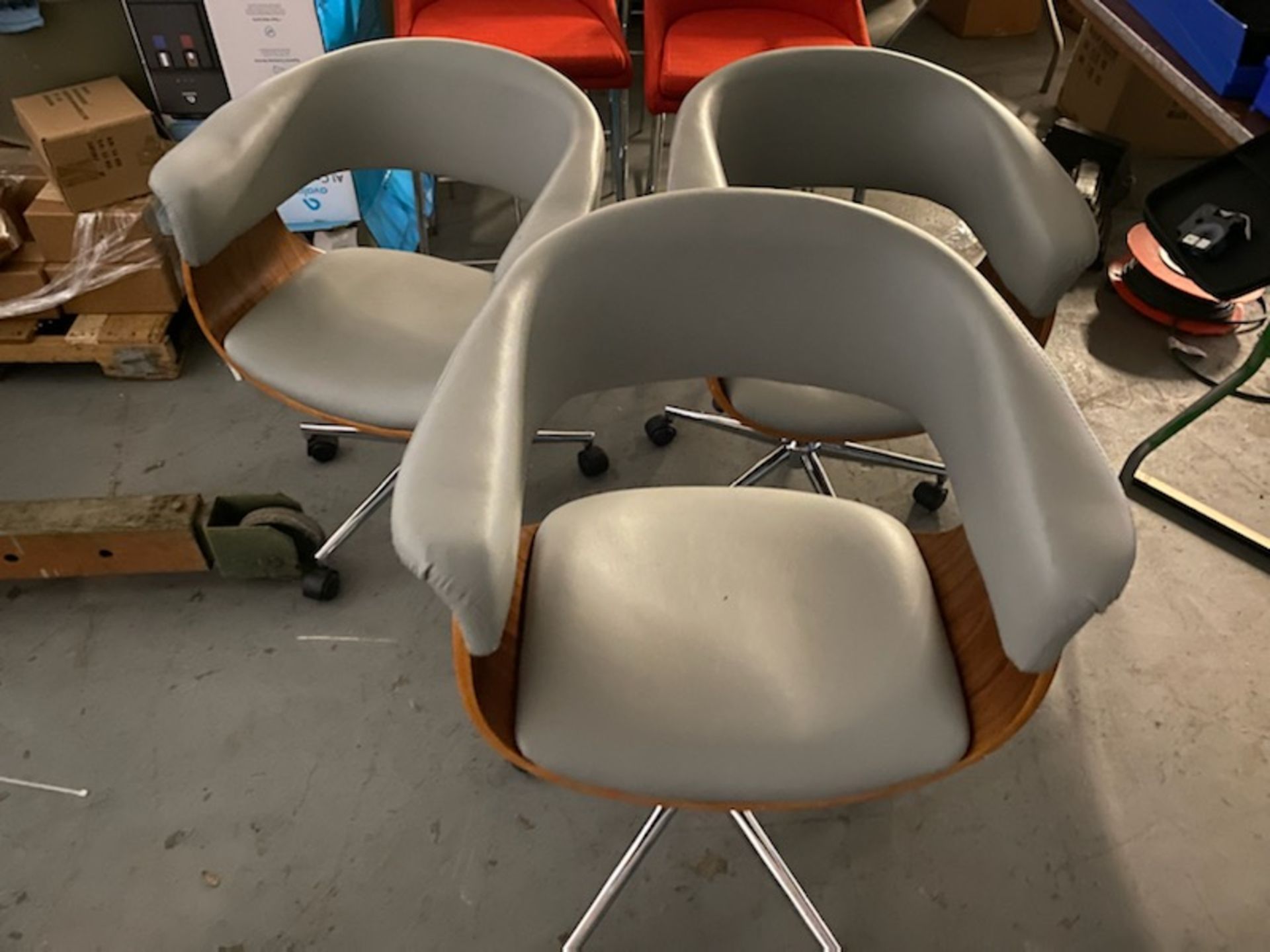(3) Adjustable Swivel Chairs