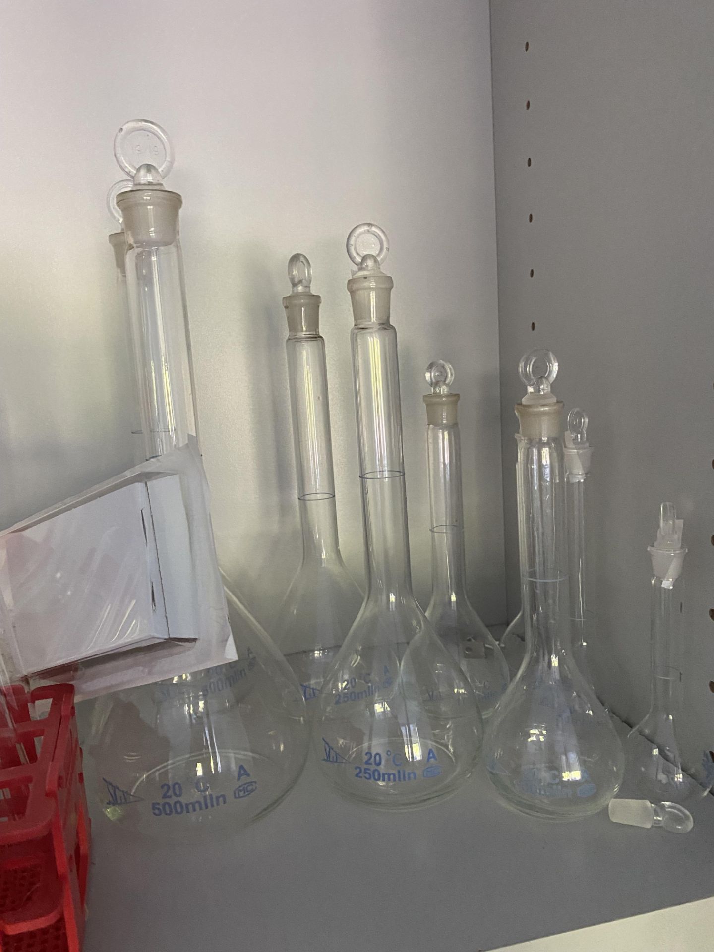 {LOT} Asst Lab Glassware -- Beakers, Flasks & Test Tubes in (2) Full Cabinets - Image 2 of 2
