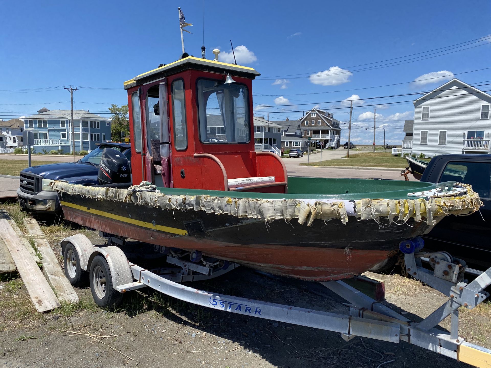 Wahoo Work Boat 18' Custom Work House w/5 Starr Trailer (Trailer Has No Title) - BOAT FLOATS, BUT HA - Image 10 of 14