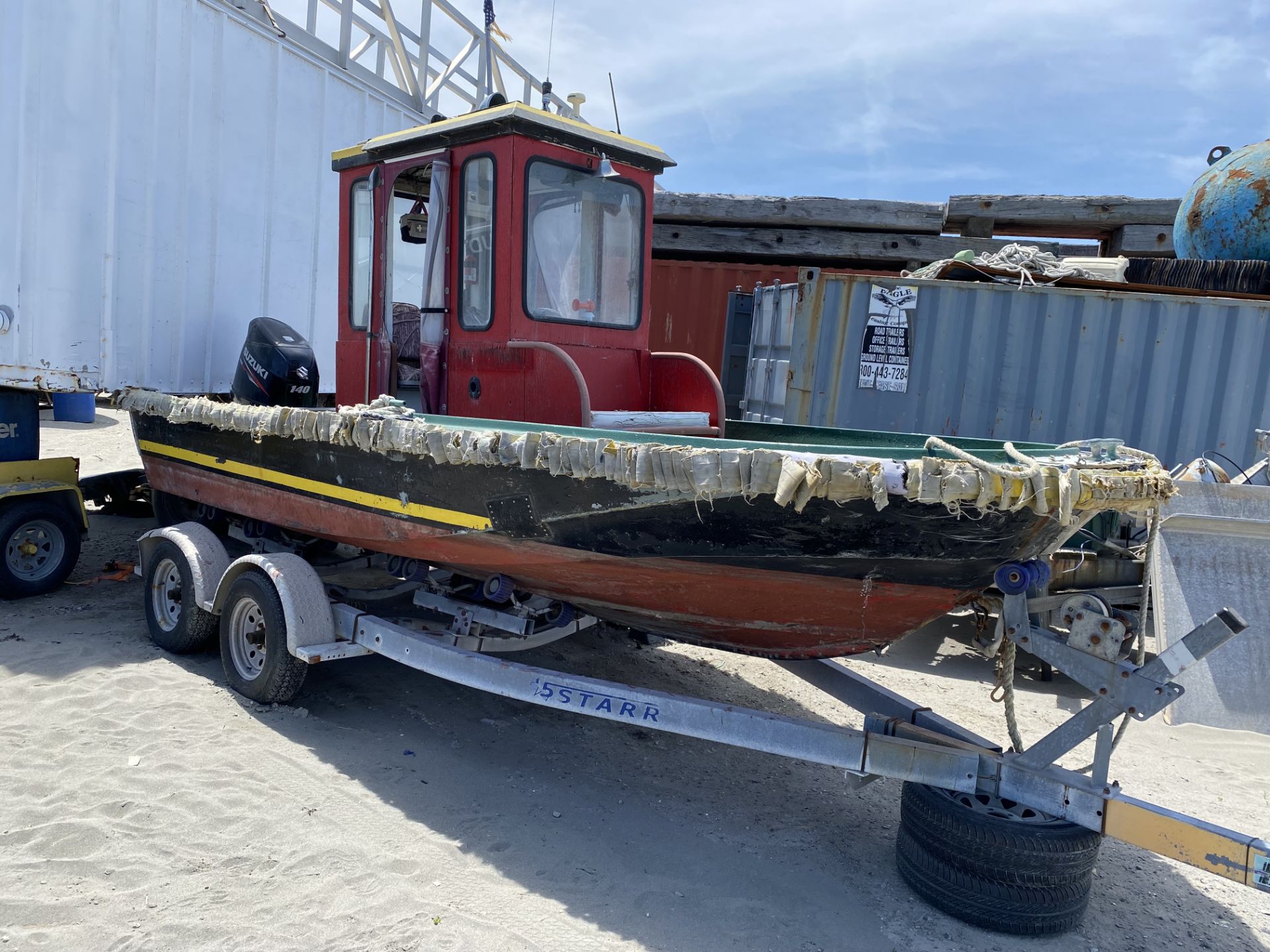 Wahoo Work Boat 18' Custom Work House w/5 Starr Trailer (Trailer Has No Title) - BOAT FLOATS, BUT HA