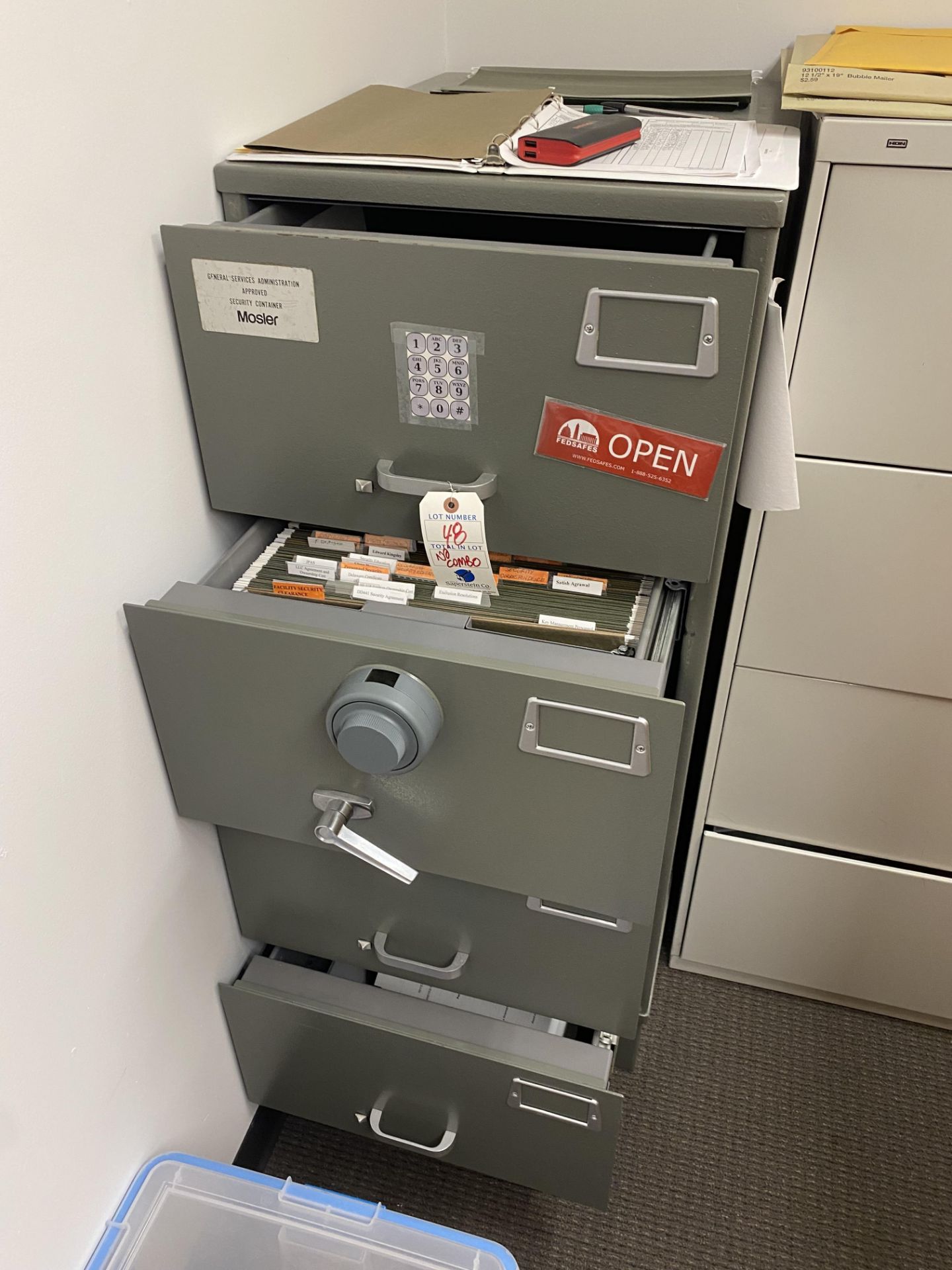 High Security 4 Drawer Security File (OPEN BUT NO COMBO)