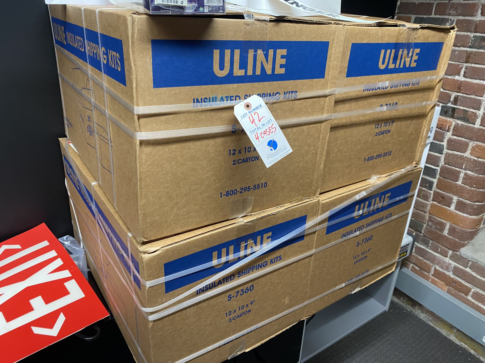 (4) NEW Cases of Uline #S7360 Insulated Shipping Kits