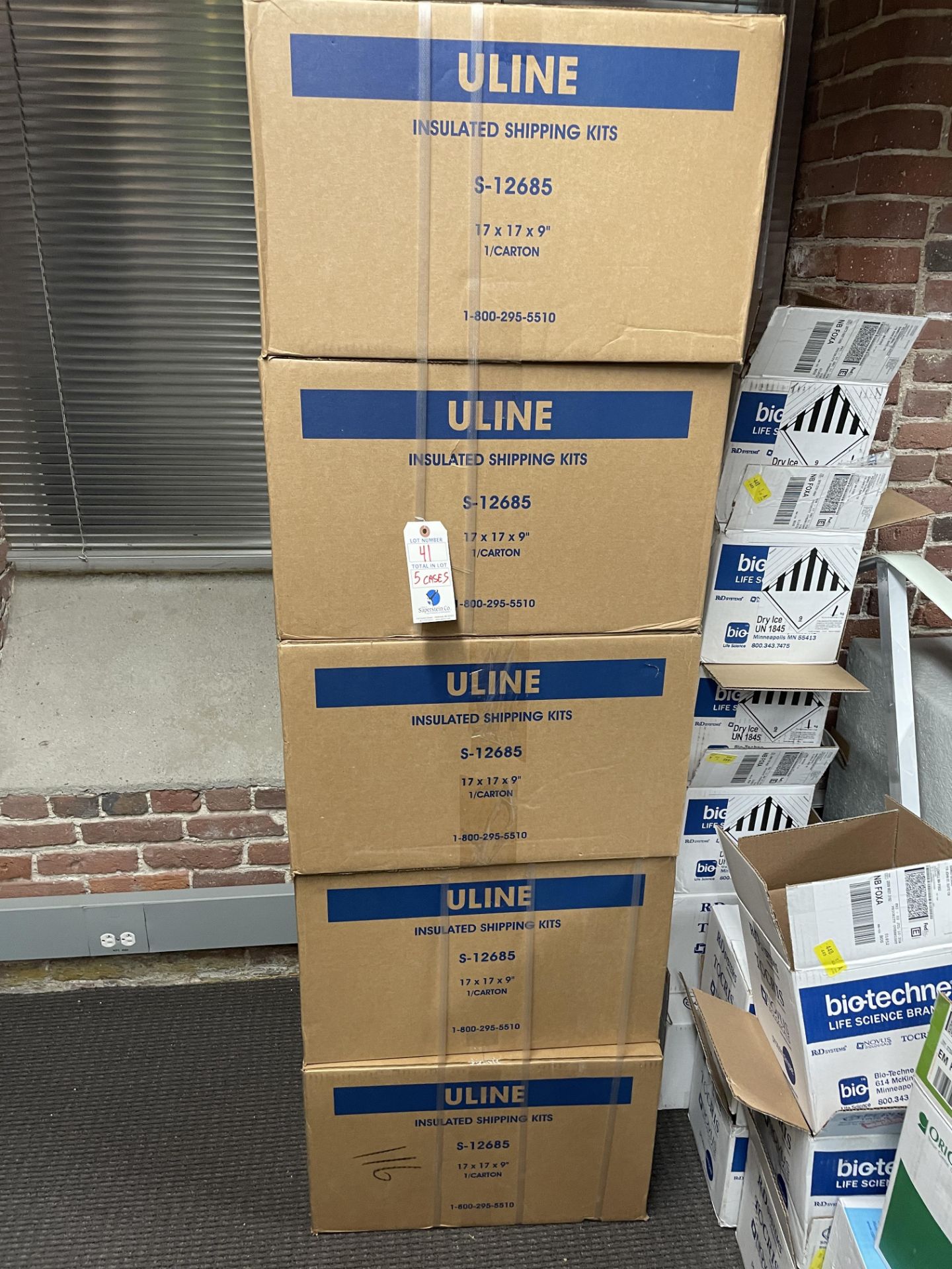 (5) NEW Cases of Uline #S12686 Insulated Shipping Kits