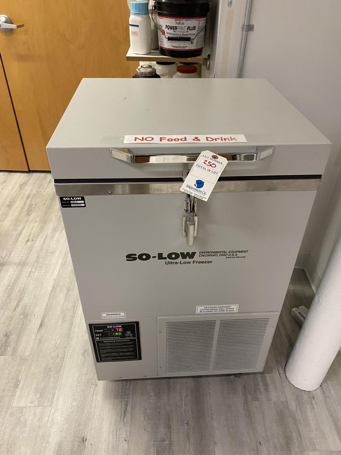 So-Low Portable Ultra Low Freezer -85c, #C85-2, SN:1920639, 25"w X 22"d X 40"h