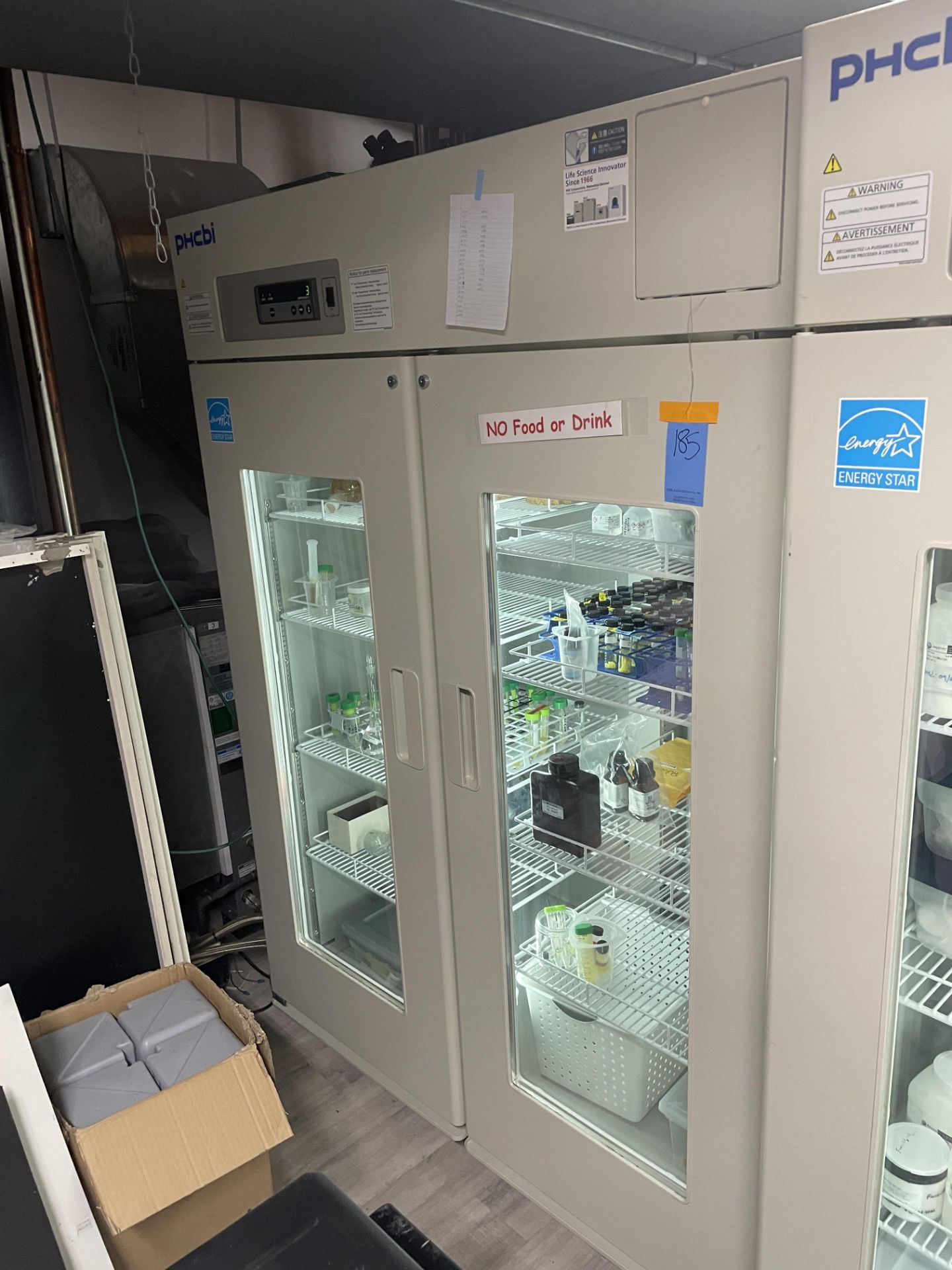 PHCBI #MPR1411 2 Glass Door Illuminated Pharmaceutical Refrigerator, Portable, 1364 Liter