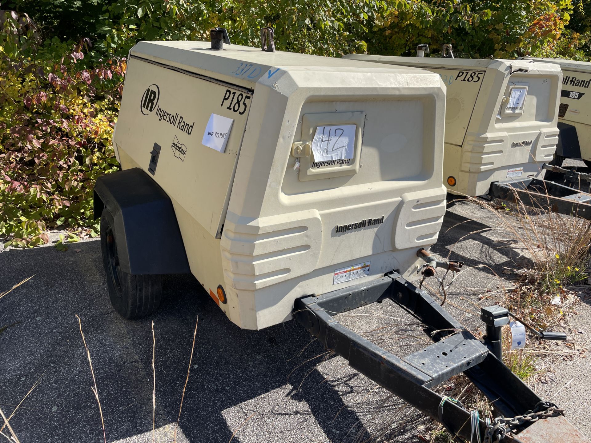 2010 Ingersoll Rand #P185, Towable Air Compressor, Pintle Hitch, John Deere Diesel Motor, (STARTS) - Image 2 of 8