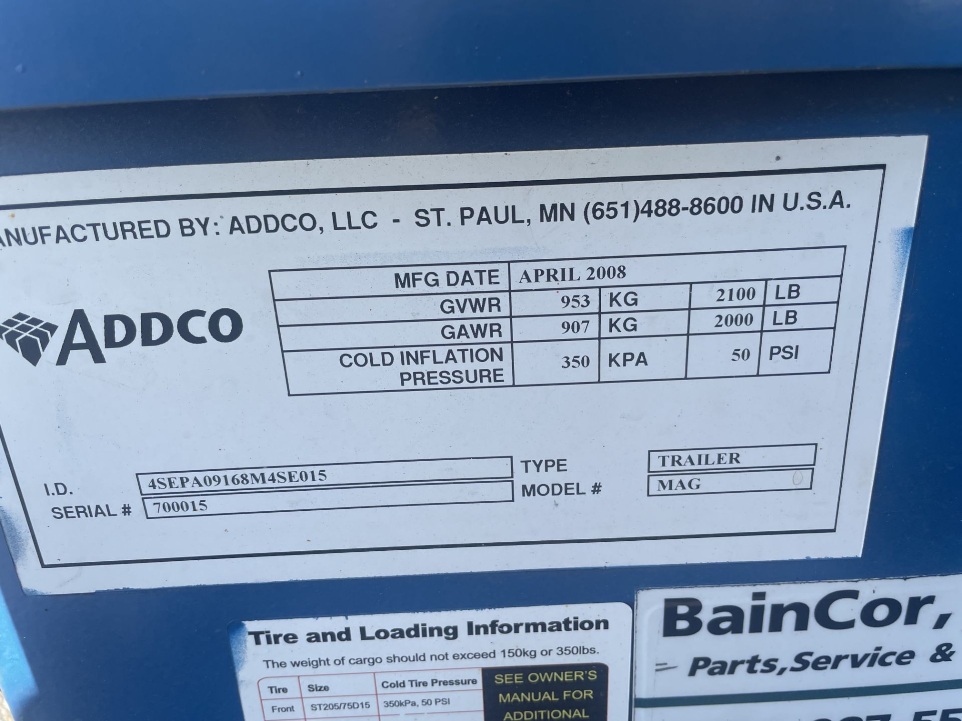 2008 Addco Towable Sign Board w/Programmable Controls V/N: 4SEPA09168M4SE015 - Image 3 of 3