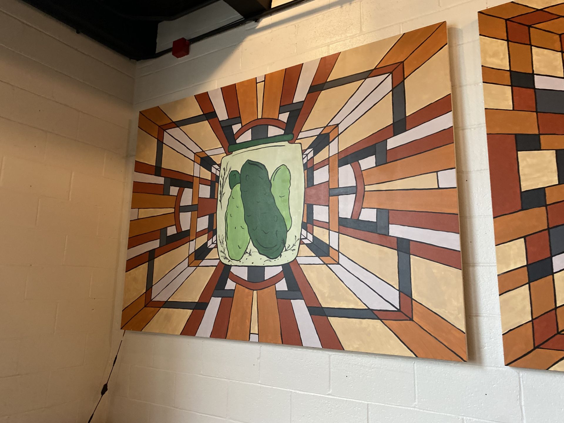 7' x 5' Custom Food Painting Mural By Ken King - Jarred Pickles w/Back Light