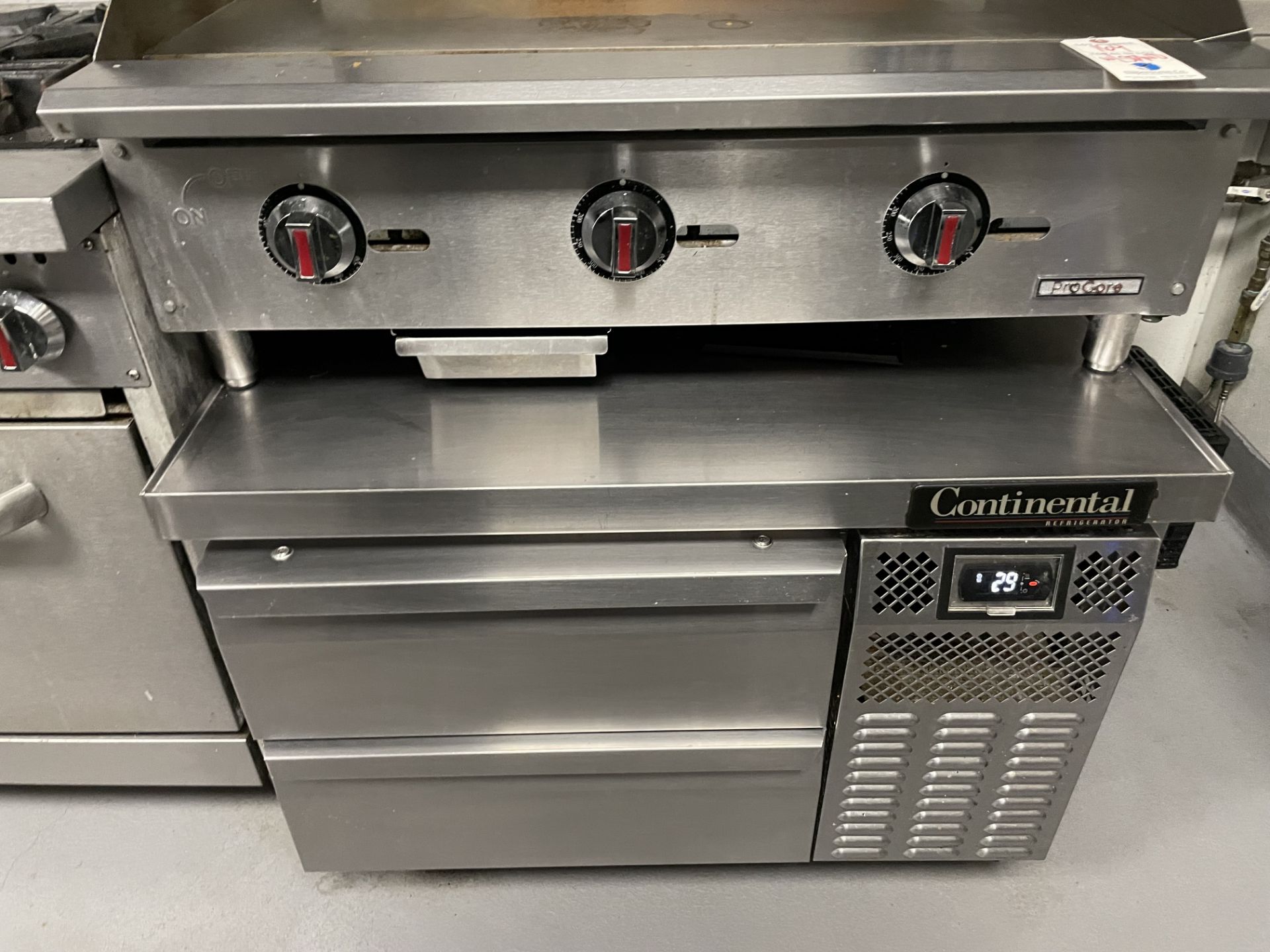 Procore 36" SS Gas Flat Top Grill w/Continental SS/SC Portable 2-Drawer Grill Stand - Image 2 of 2
