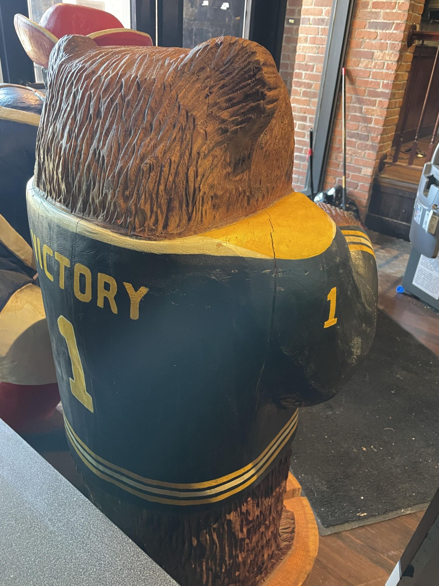 Carved Wooden Bruins Bear 55"H and +300Lbs (Crack in Wood See Pics) - Image 2 of 2
