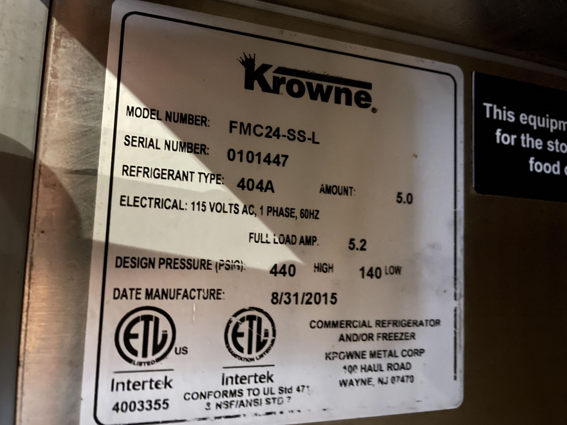 Krowne #FMC24-SSL SS SC Glass Chiller - Image 3 of 3