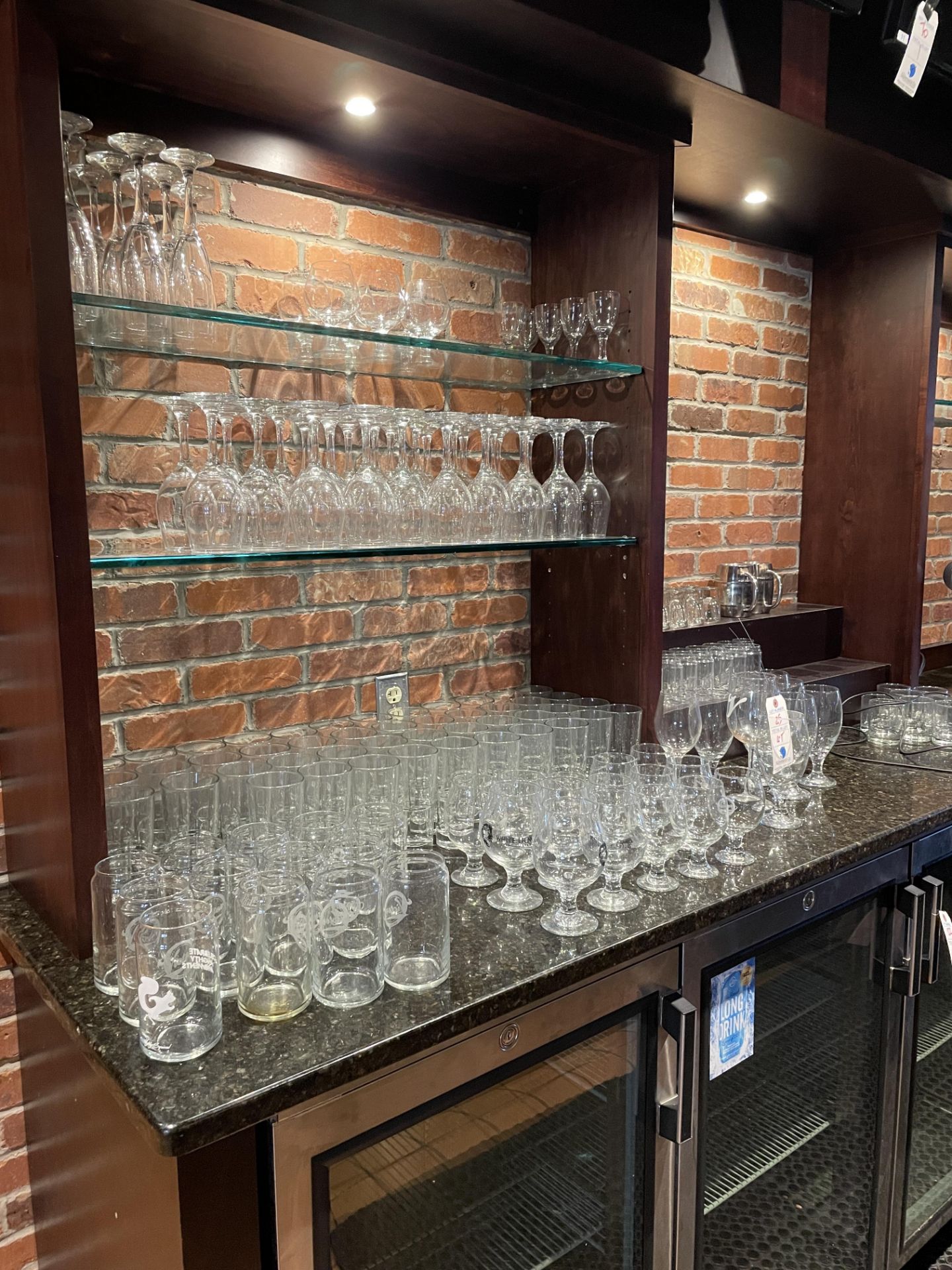 (Lot) Asst Glassware, C/o: Stemware, Beer Glasses, Mugs, Wine Glasses.