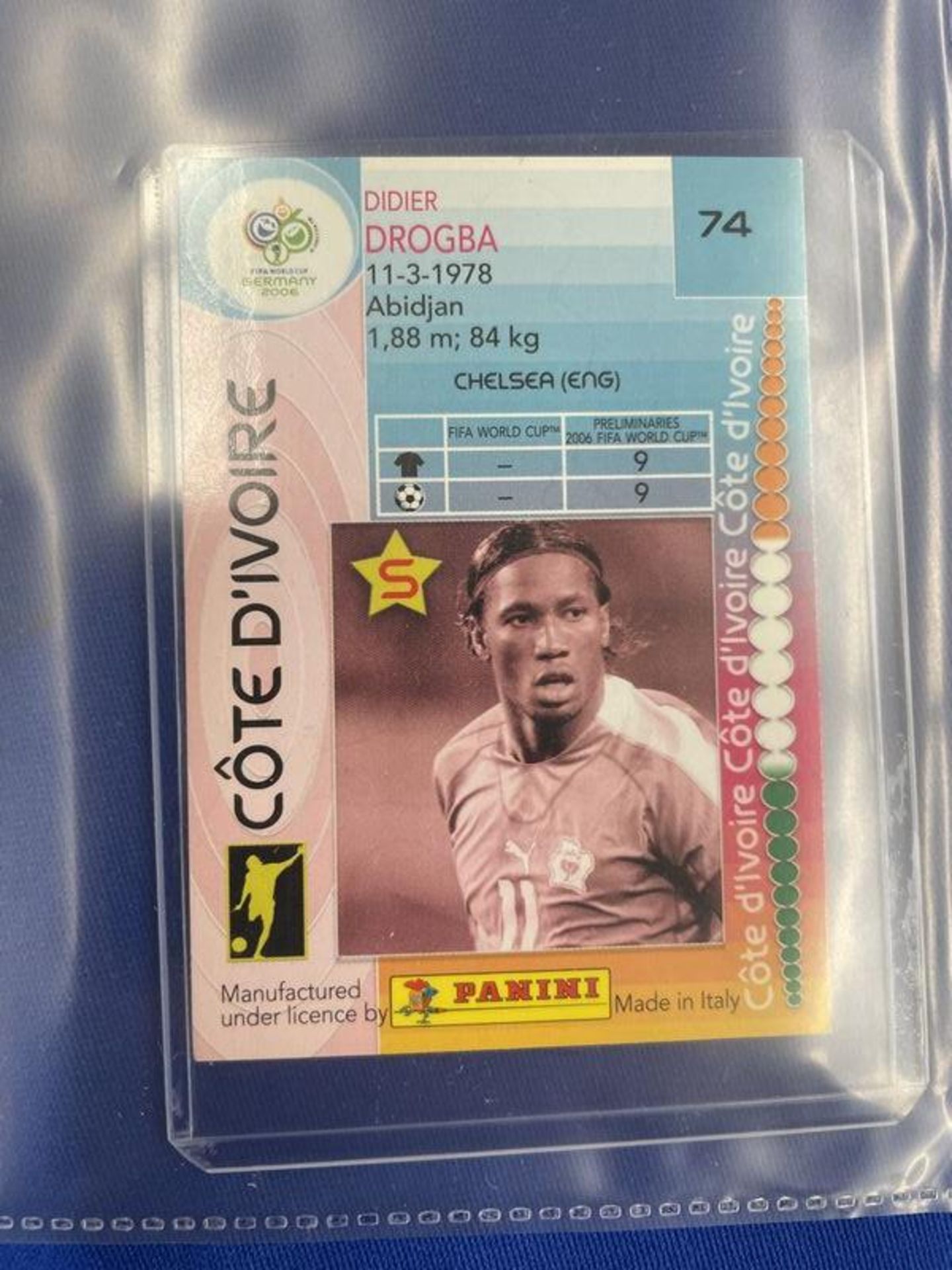 Panini Didier Drogba Chelsea England Player Card #74 - Image 2 of 2