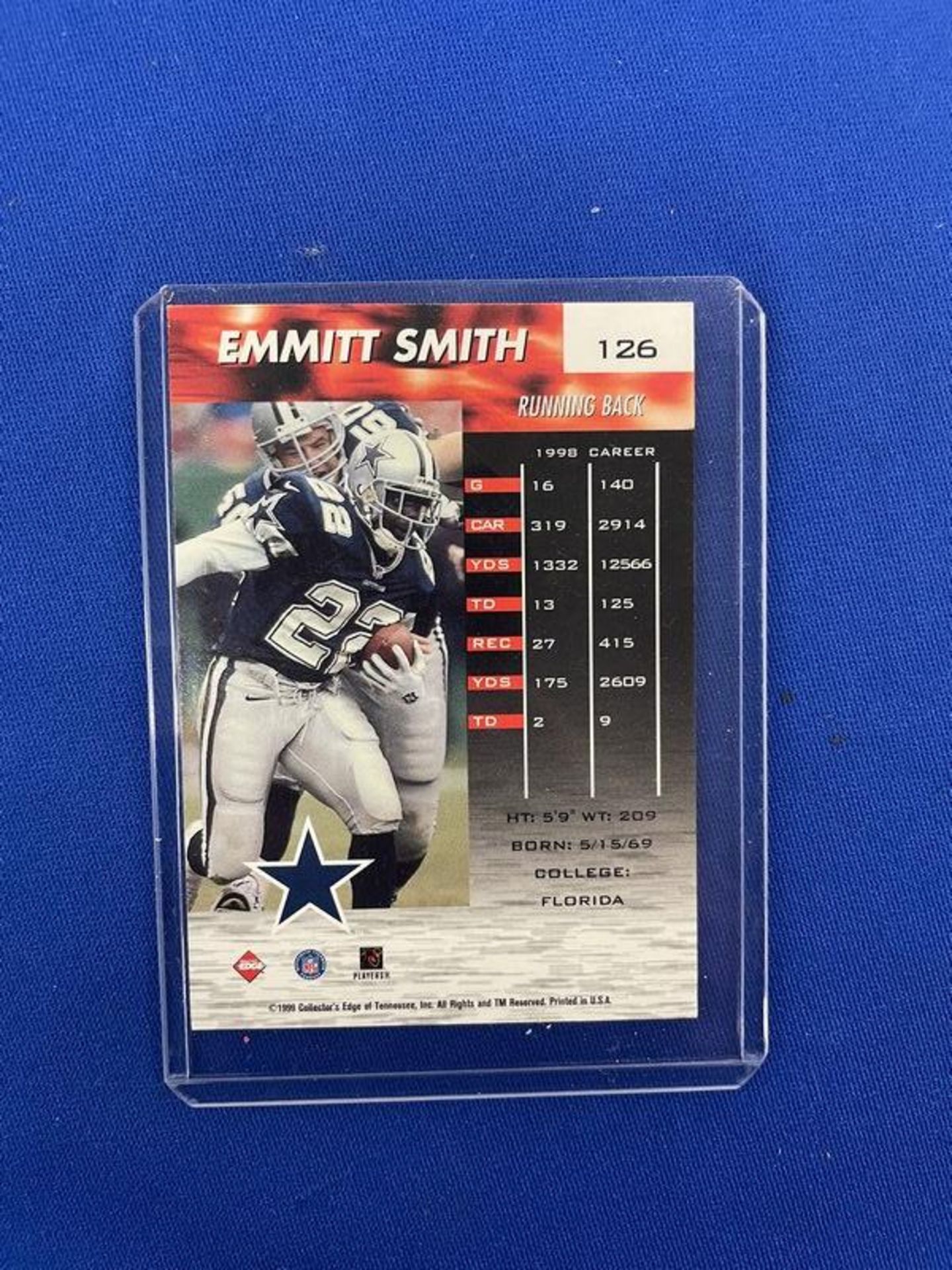 Score Furry Emmitt Smith Millennium Collection Card - Image 2 of 2