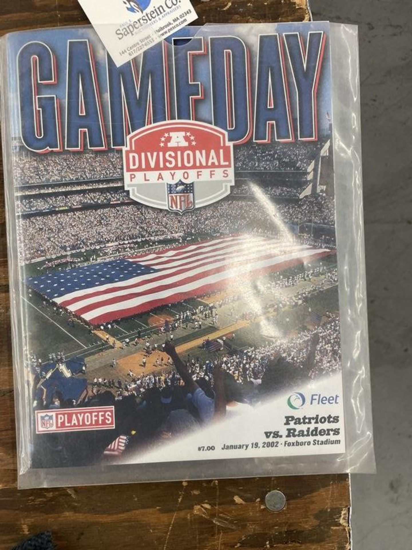 NE Patriots Oakland Raiders Tuck Rule Game, Last Game in Foxboro Stadium Program January 19th 2001