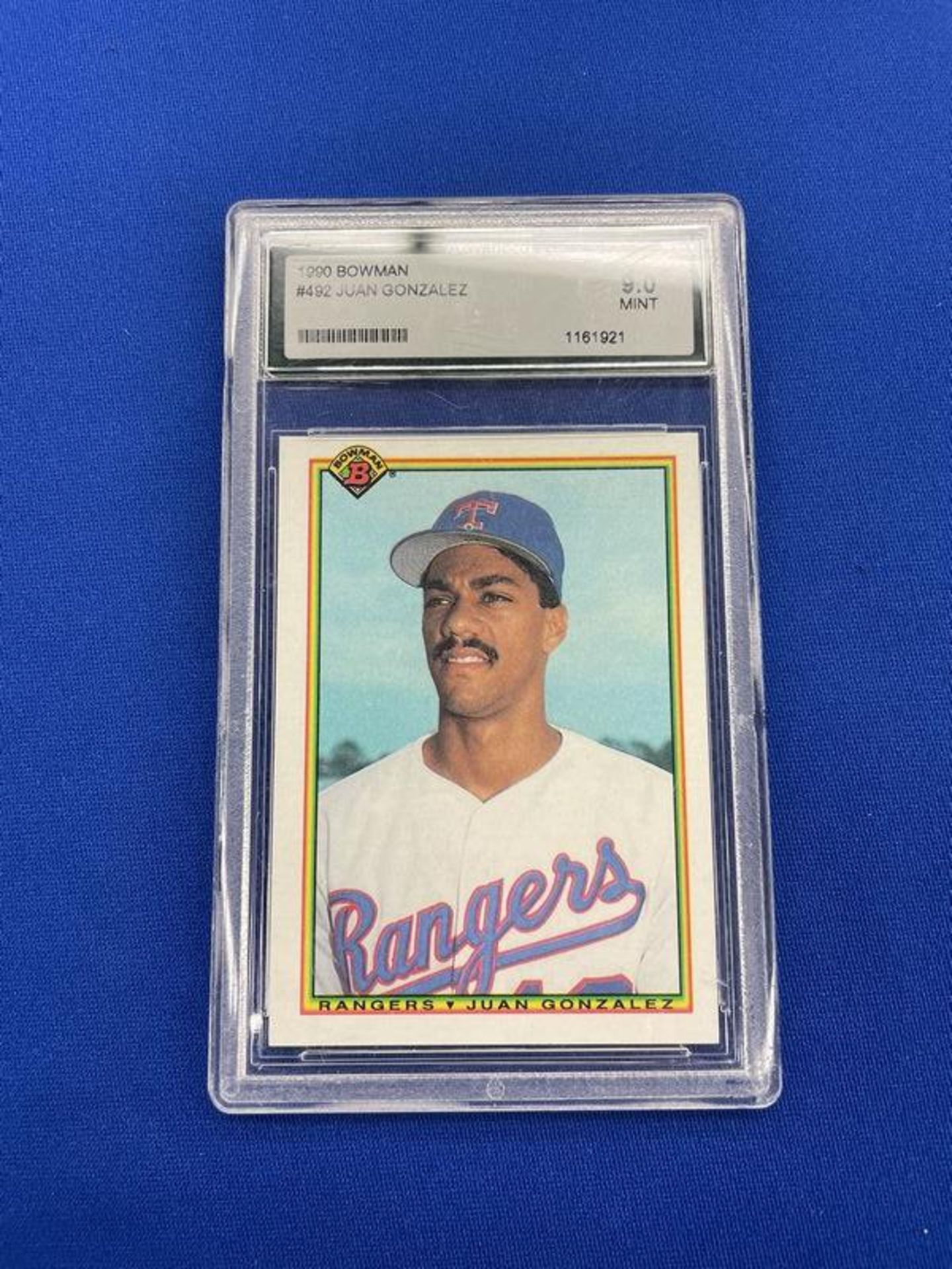 1990 Bowman Juan Gonzales Advanced Grade 9 Mint Card #492