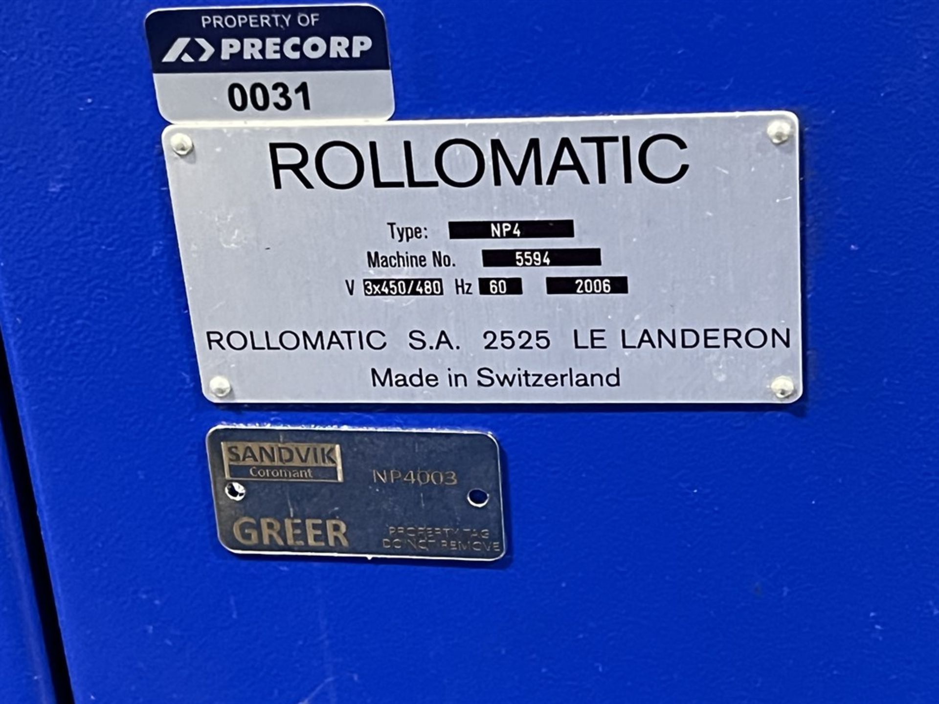 2006 ROLLOMATIC CNC NP4 CNC Tool & Cutter Grinder, s/n 5594, (Needs Chip Installed, Machine Comes w/ - Image 8 of 9