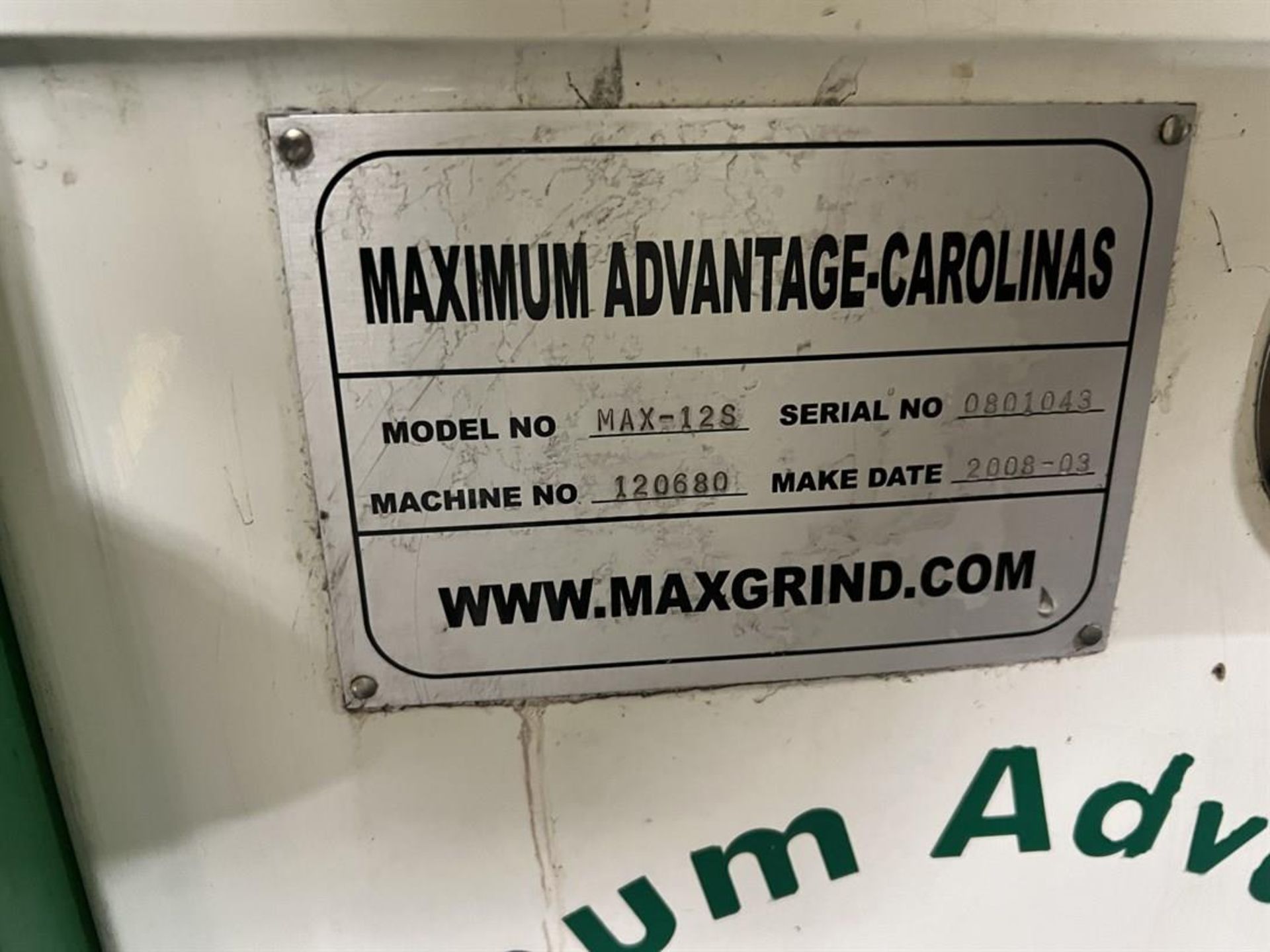 2008 MAXIMUM ADVANTAGE MAX-12S Centerless Grinder, s/n 0801043, w/ Feed/Parts Counter System - Image 8 of 8