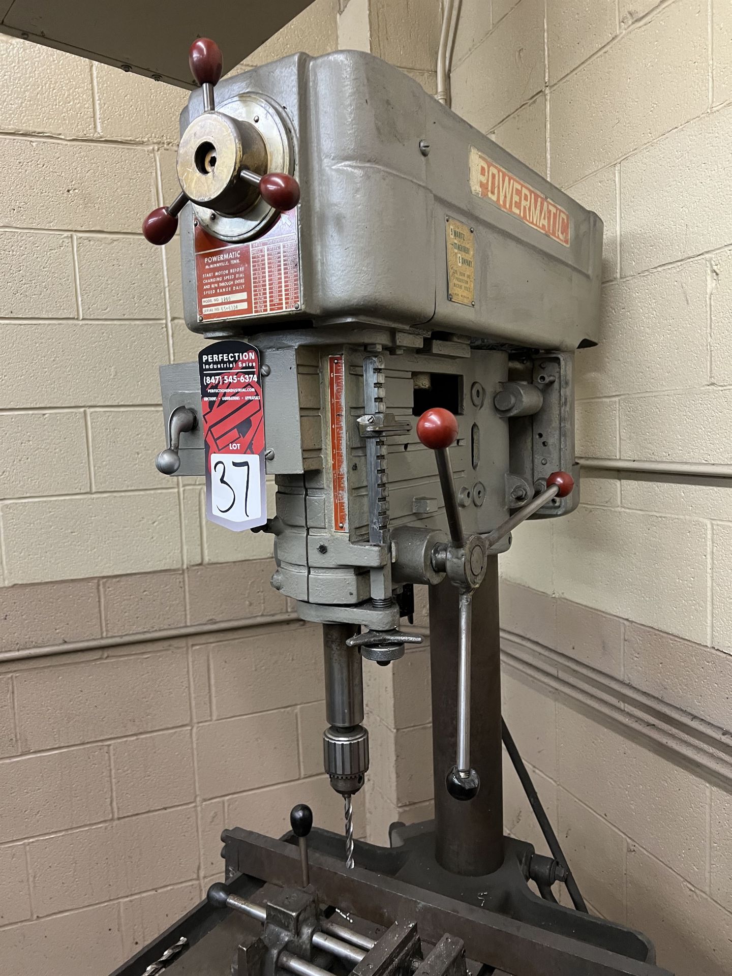 POWERMATIC 1200 Drill Press, s/n 65-6334, 18" x 15-1/2" Table, 300-2000 RPM (This lot is located - Image 3 of 6