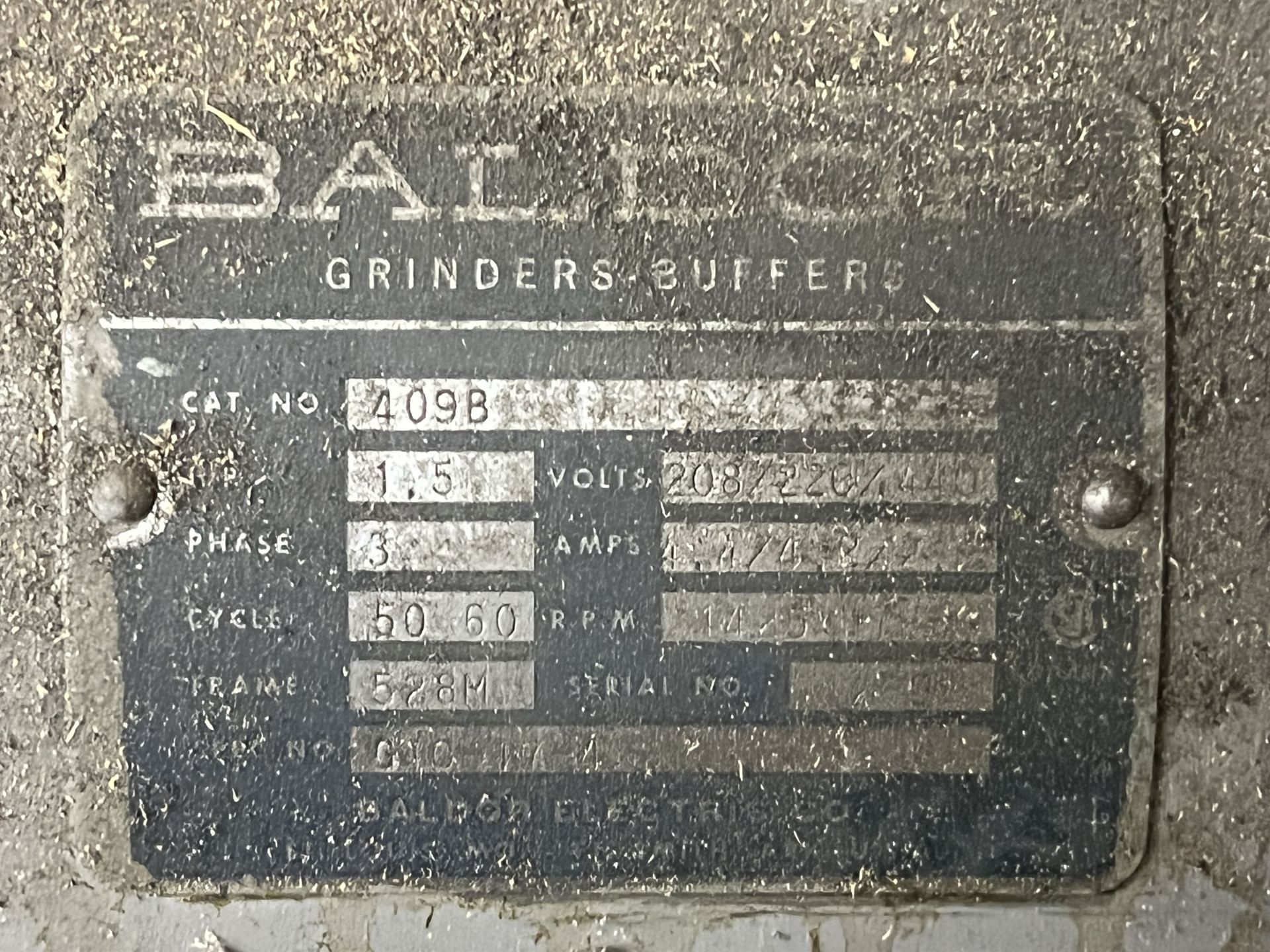 BALDOR 409B Dual End Pedestal Grinder, 1-1/2 HP (This lot is located at 1935 W. Lusher Avenue, - Image 4 of 4