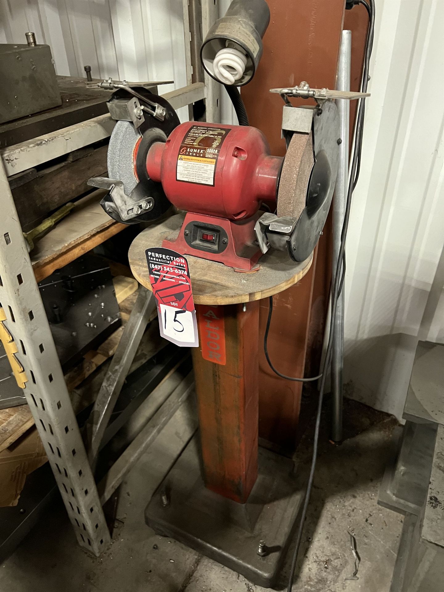 SUNEX 5002A 8" Bench Grinder, 3/4 HP, 3450 RPM (This lot is located at 1935 W. Lusher Avenue,