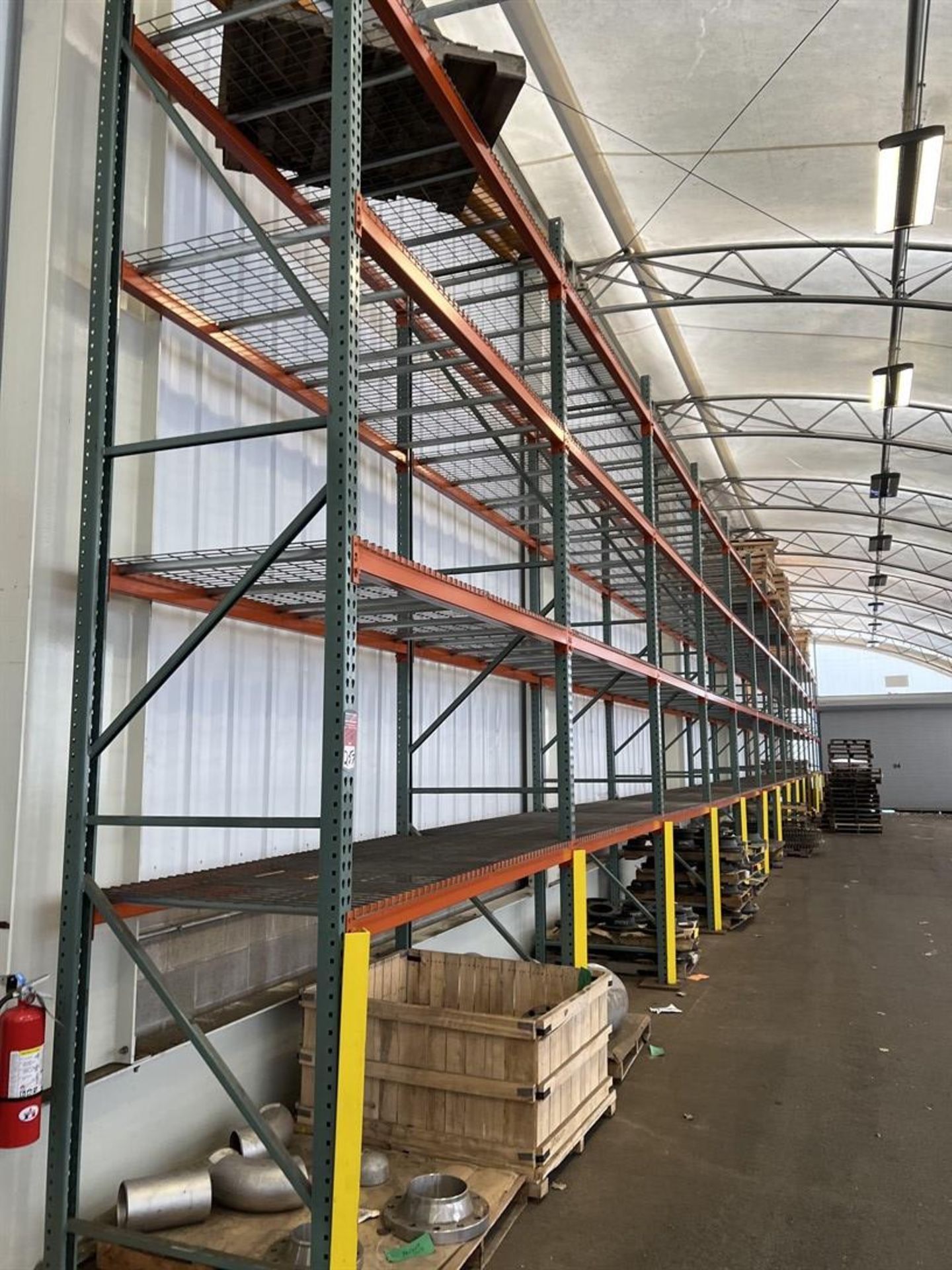 Lot of (14) Sections of Pallet Racking, 16'H x 8' Crossbeams x 42" D, w/ Wire Decking - Image 2 of 3