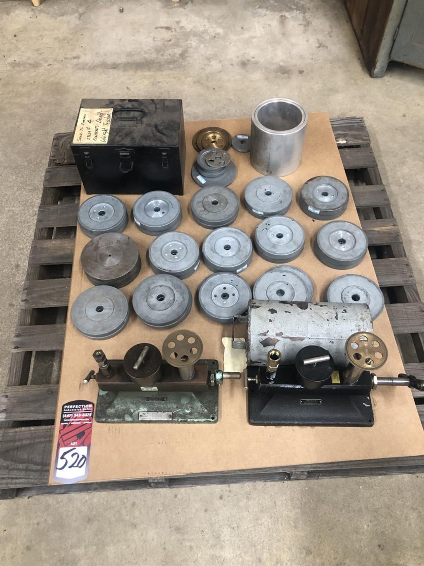 Lot of (2) Dead Weight Testers, w/ Weights