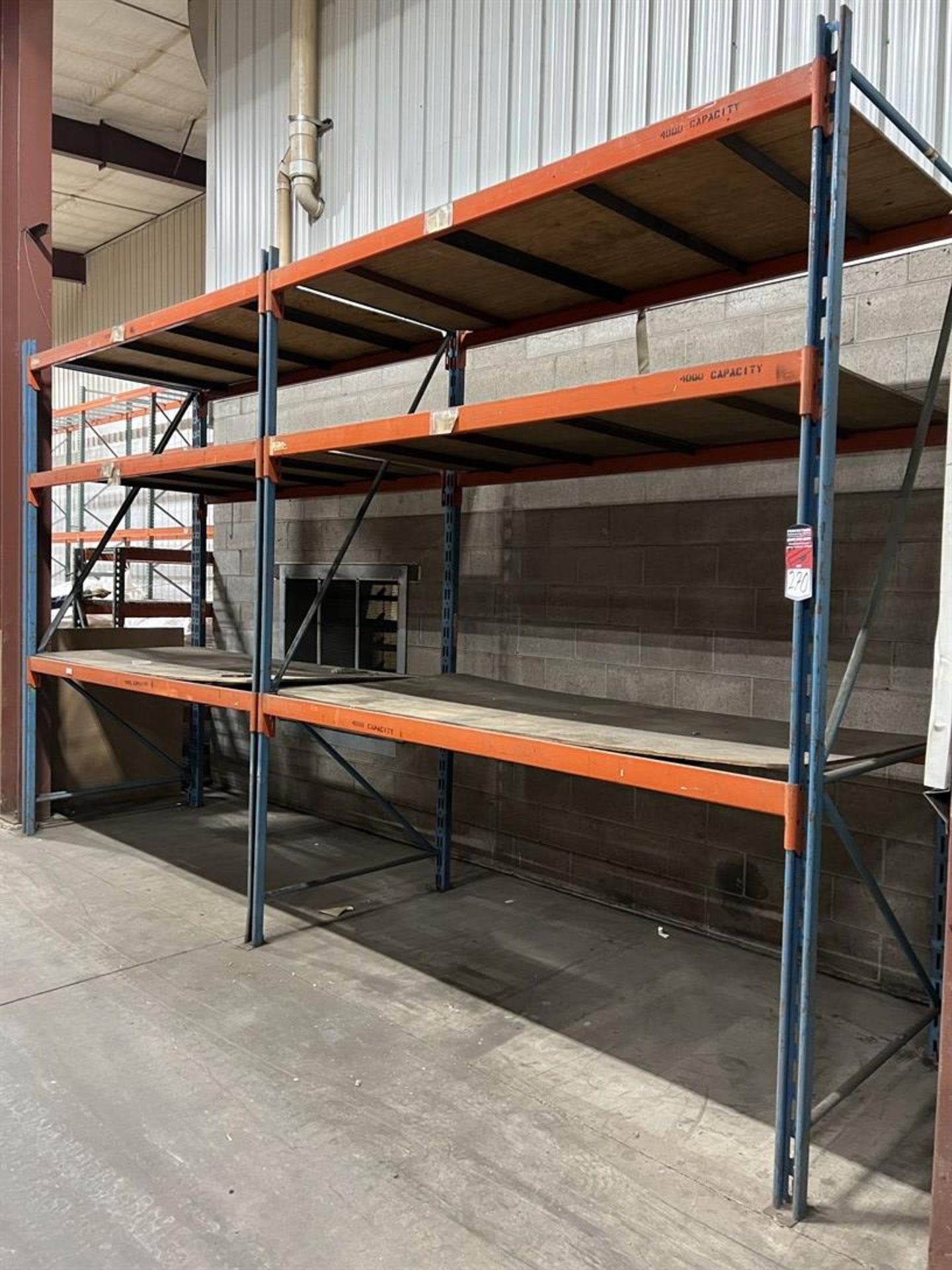 Lot of (2) Sections of Pallet Racking, 10'H x 8' Crossbeams x 48" D