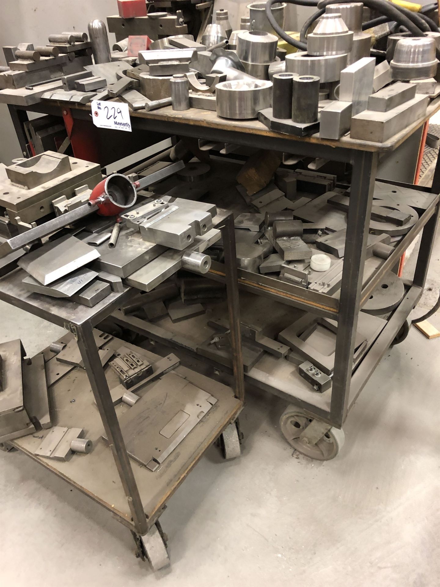 Lot of (2) Rolling Tables of Press Tooling - Image 2 of 2