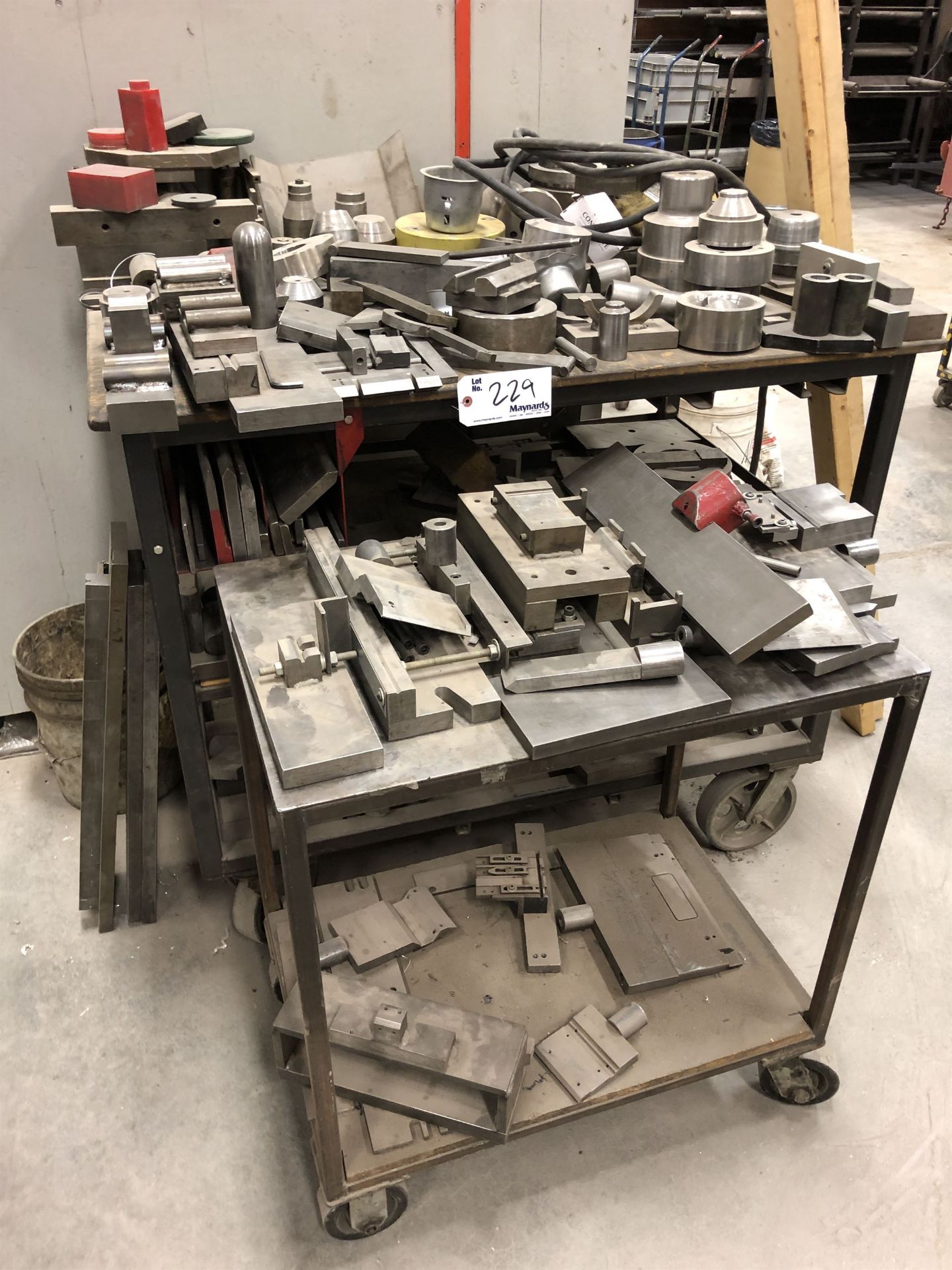 Lot of (2) Rolling Tables of Press Tooling