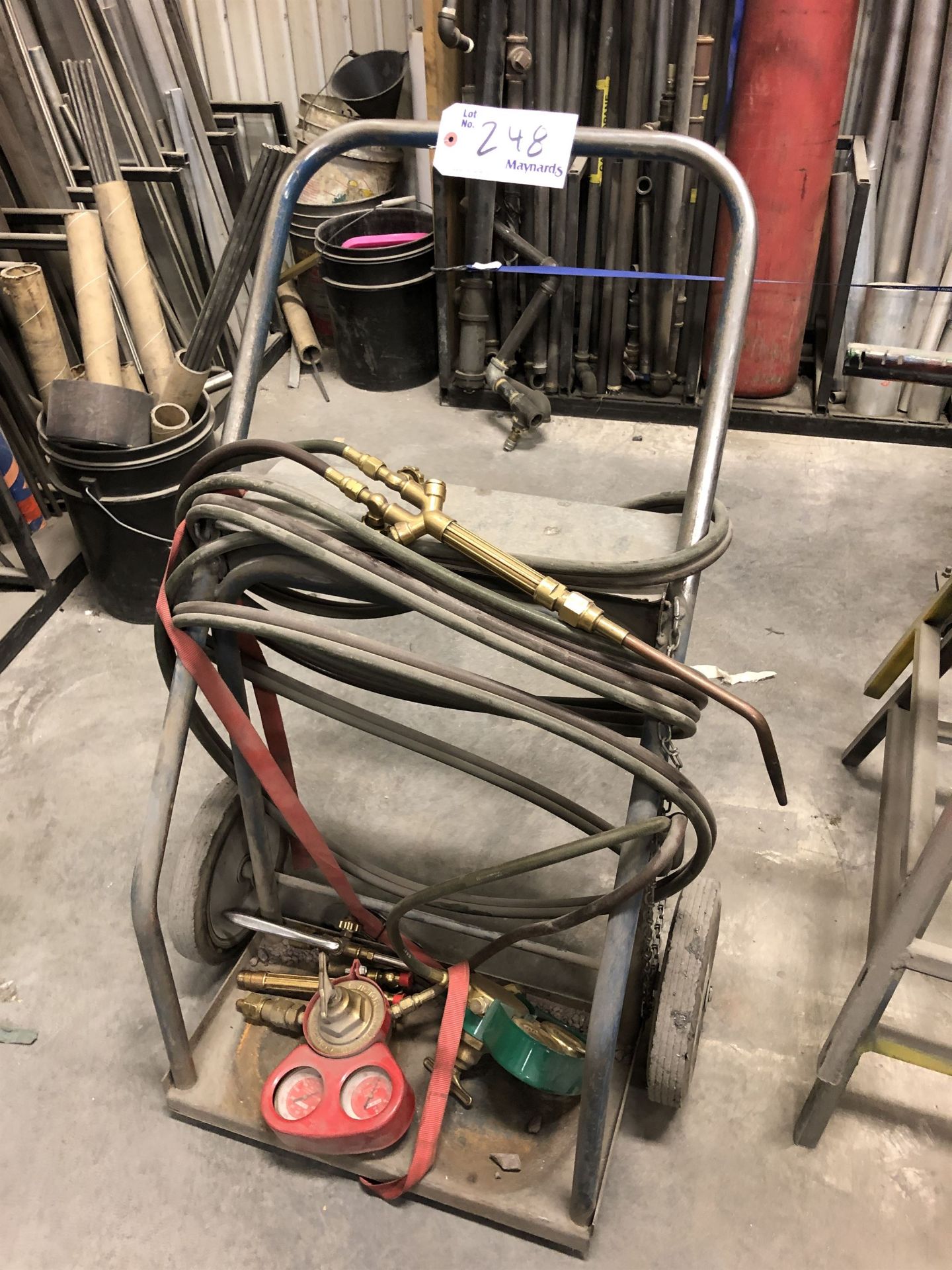 Oxy-Acetylene Torch Cart w/ Gages and Torch