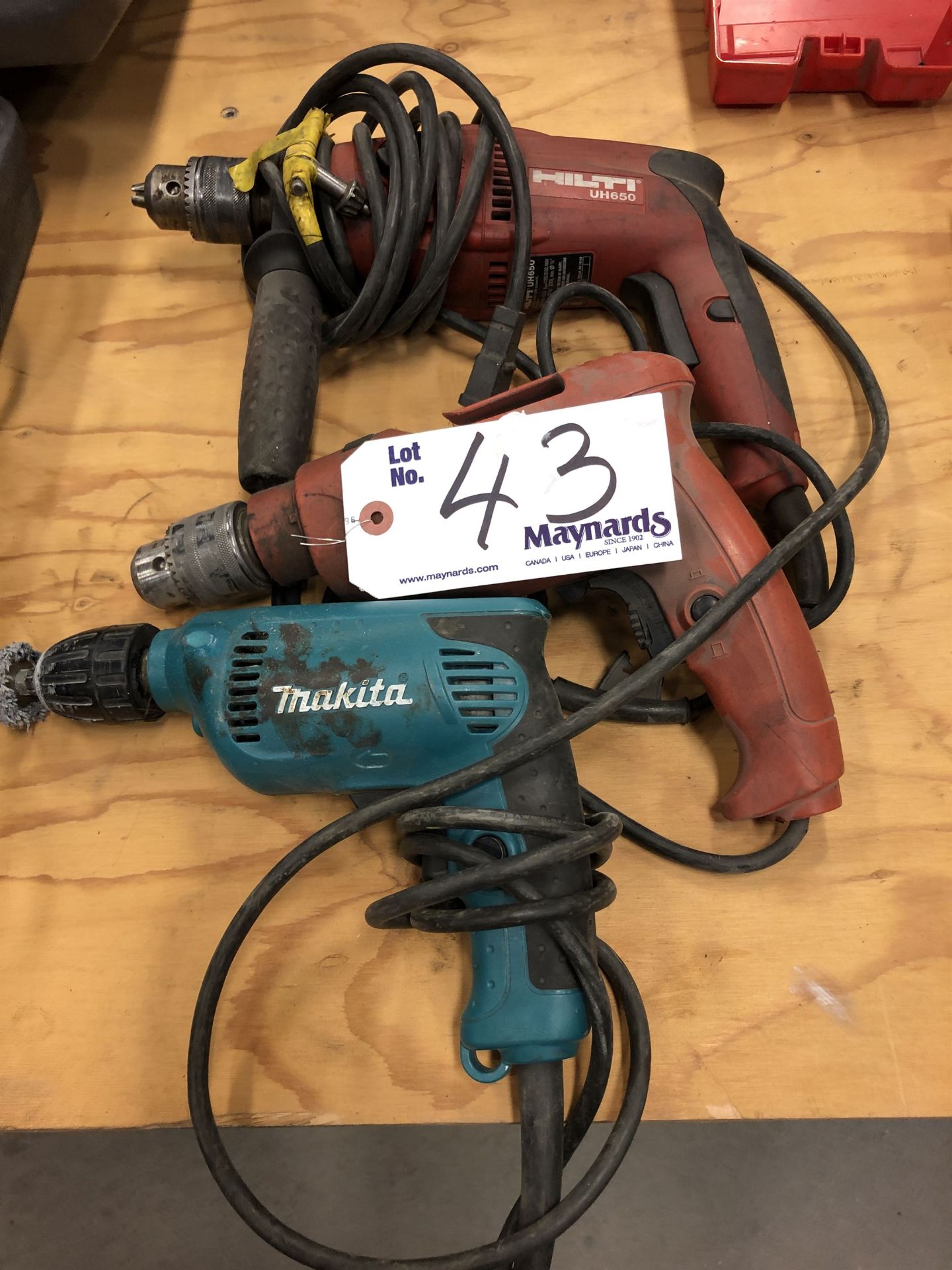 Lot Comprising of Hammer Drill and (2) Right Angle Drills