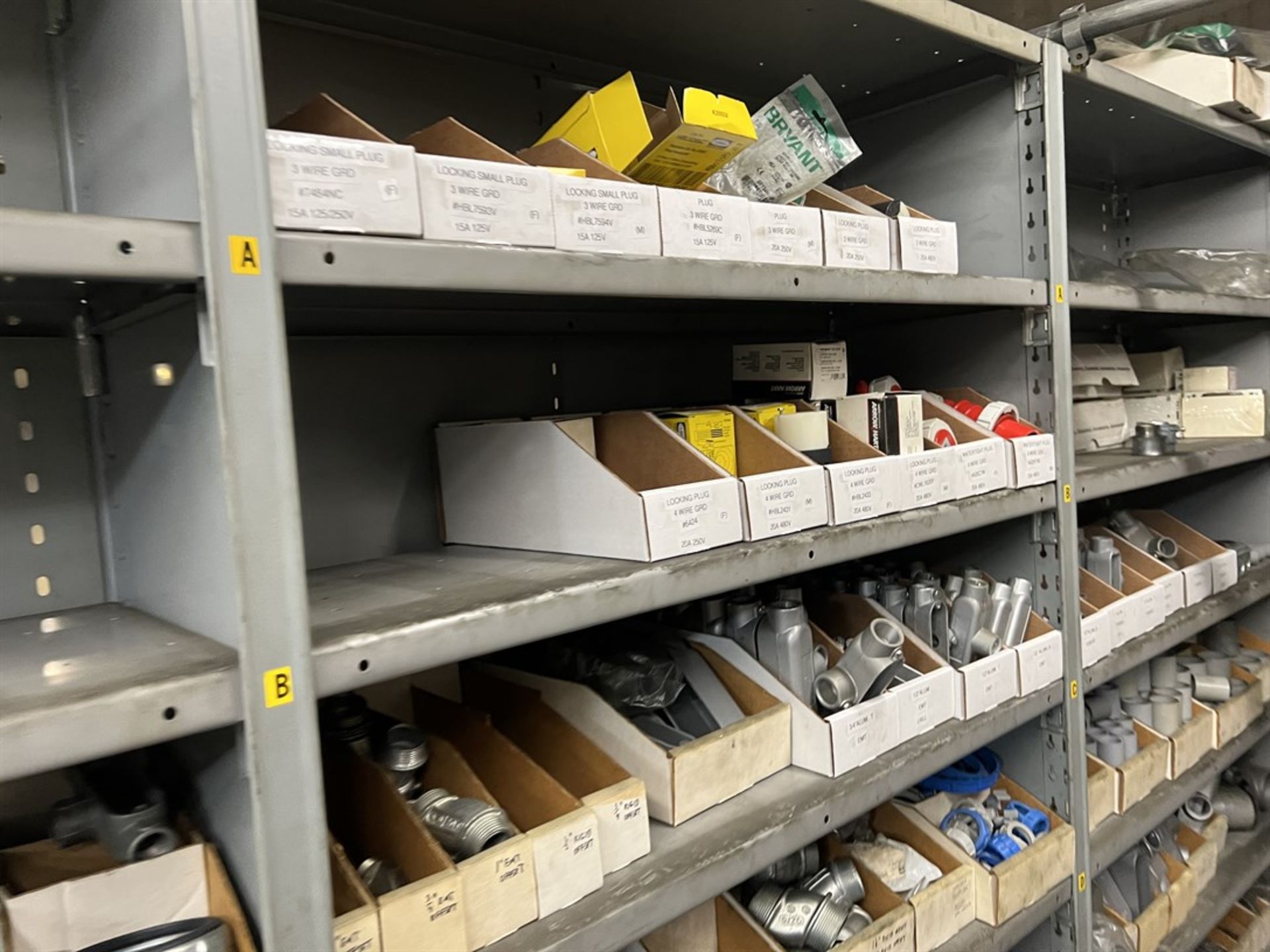 Maintenance Crib- Row of Shop Shelving w/ Contents Including Sockets, Beam Clamps, Liquids Tight and - Image 9 of 21