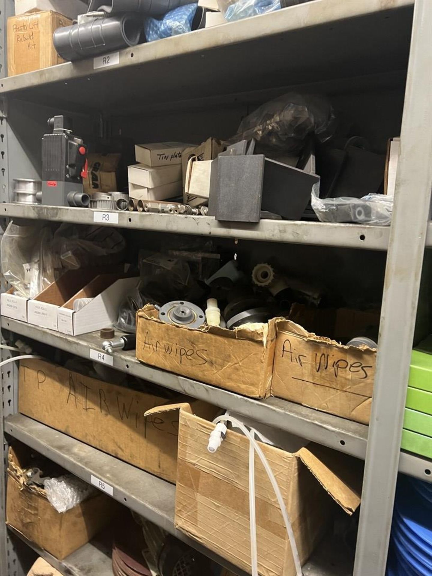 Maintenance Crib- Row of Shop Shelving w/ Contents Including Pulleys, Sleeves, Seals, Air wipes, - Image 16 of 22