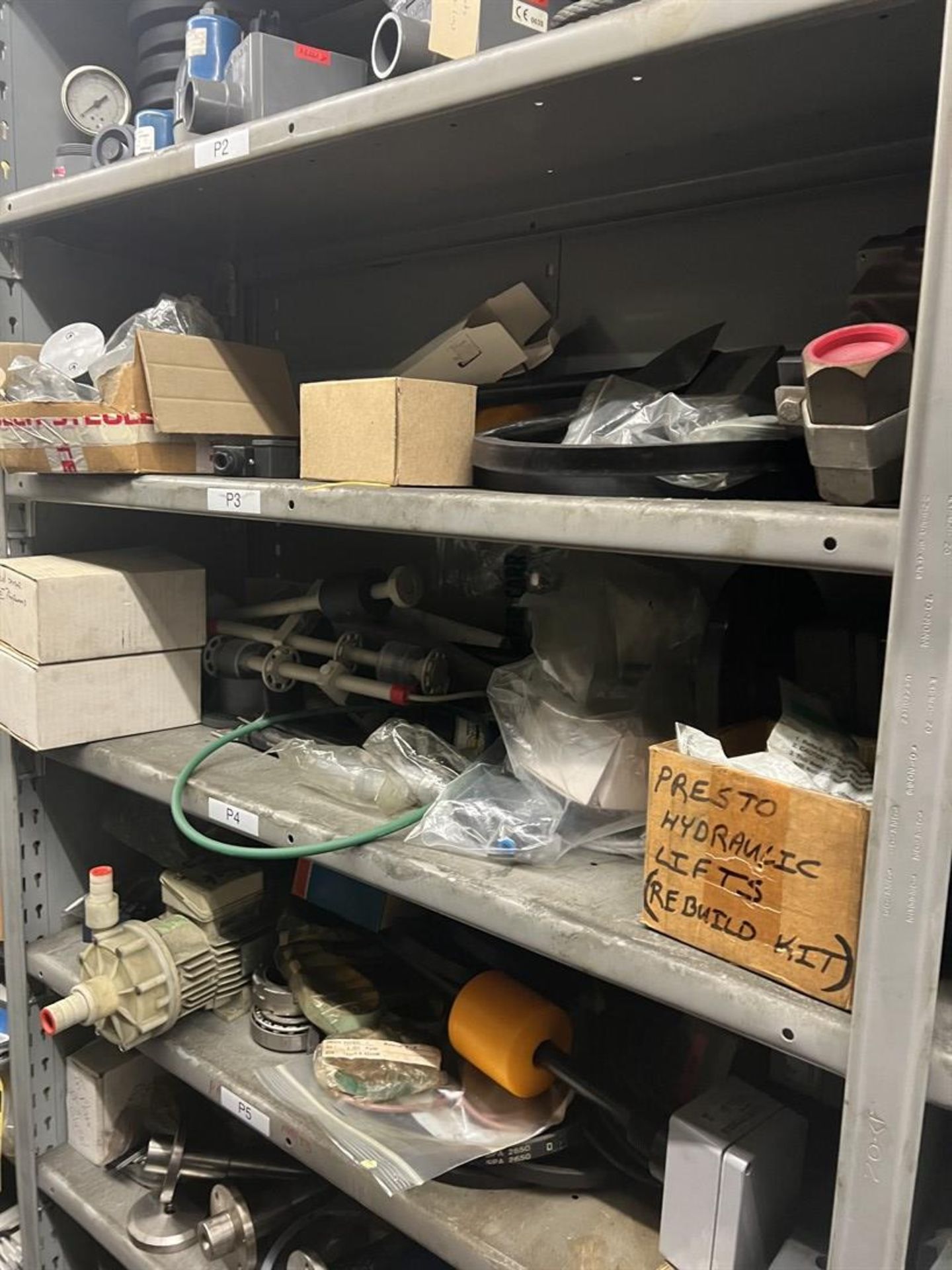 Maintenance Crib- Row of Shop Shelving w/ Contents Including Pulleys, Sleeves, Seals, Air wipes, - Image 10 of 22