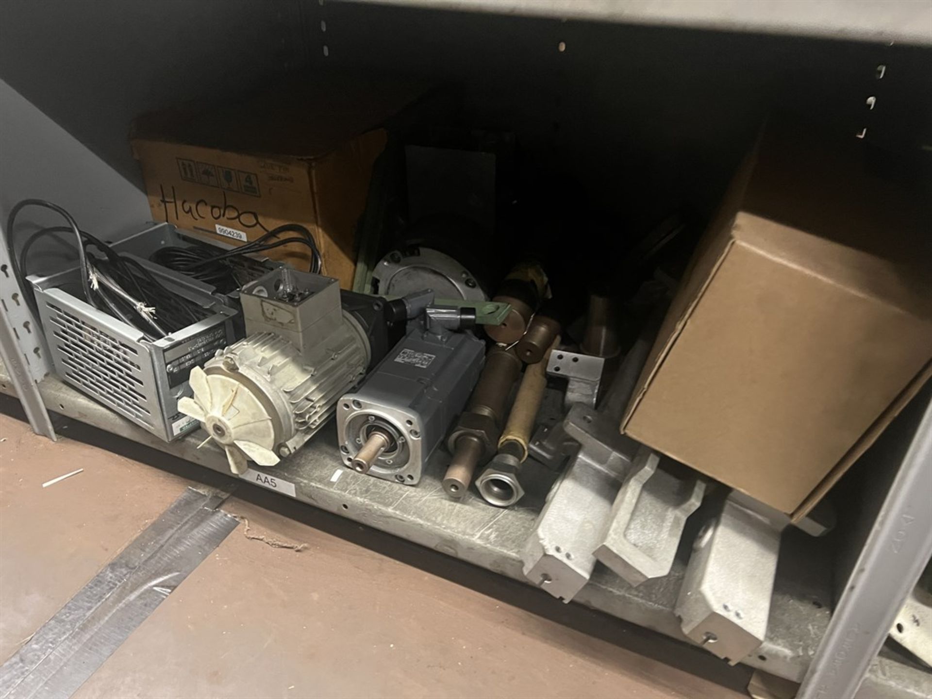 Maintenance Crib- Row of Shop Shelving w/ Contents Including Sprocket, Grippers, Pistons, Mounting - Image 8 of 15