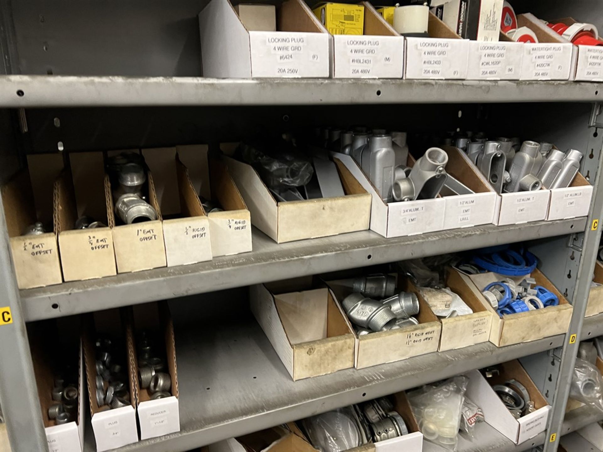 Maintenance Crib- Row of Shop Shelving w/ Contents Including Sockets, Beam Clamps, Liquids Tight and - Image 10 of 21