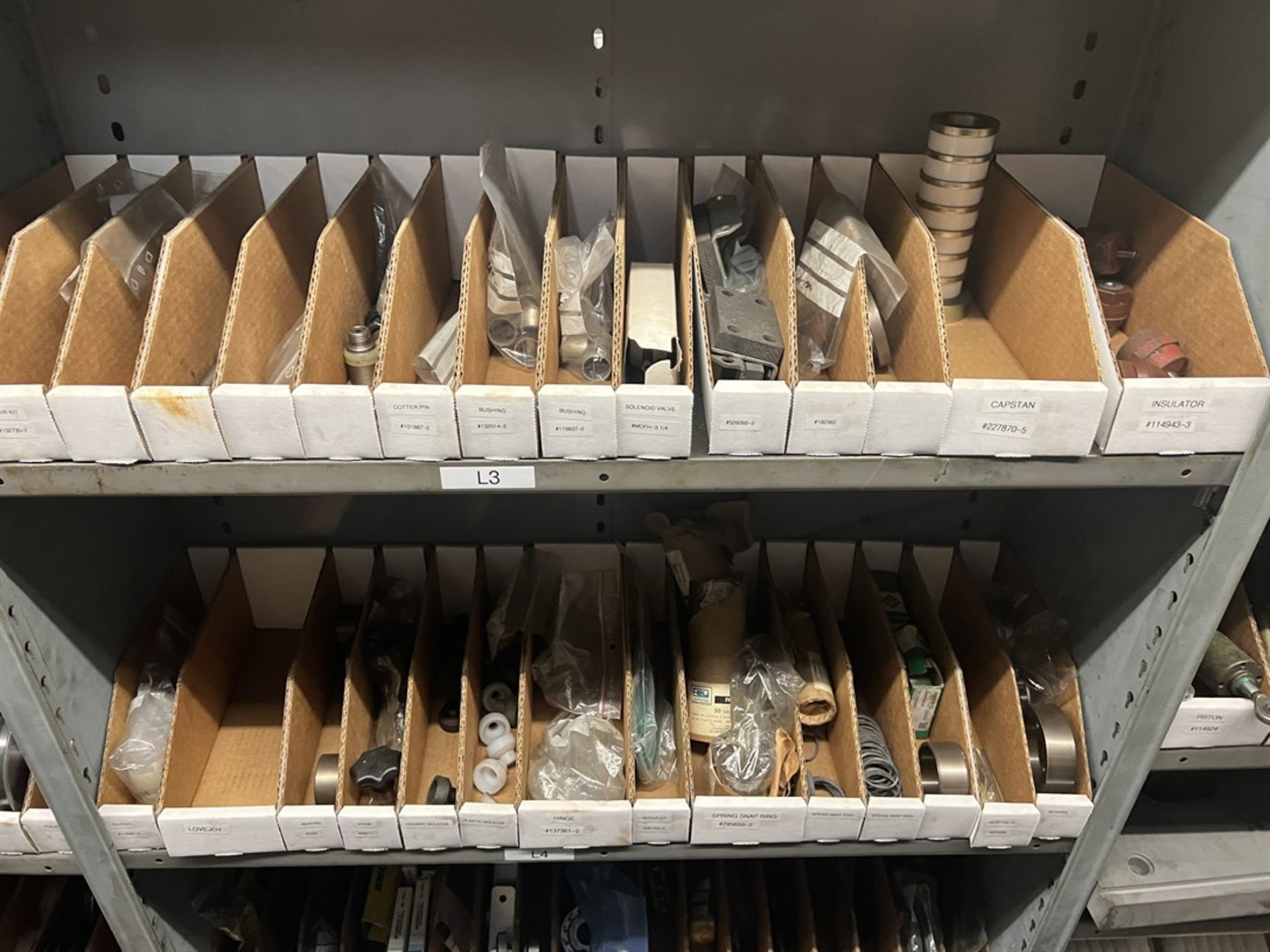 Maintenance Crib- Row of Shop Shelving w/ Contents Including Pulleys, O-Rings, Sensors, Ceramic - Image 20 of 26