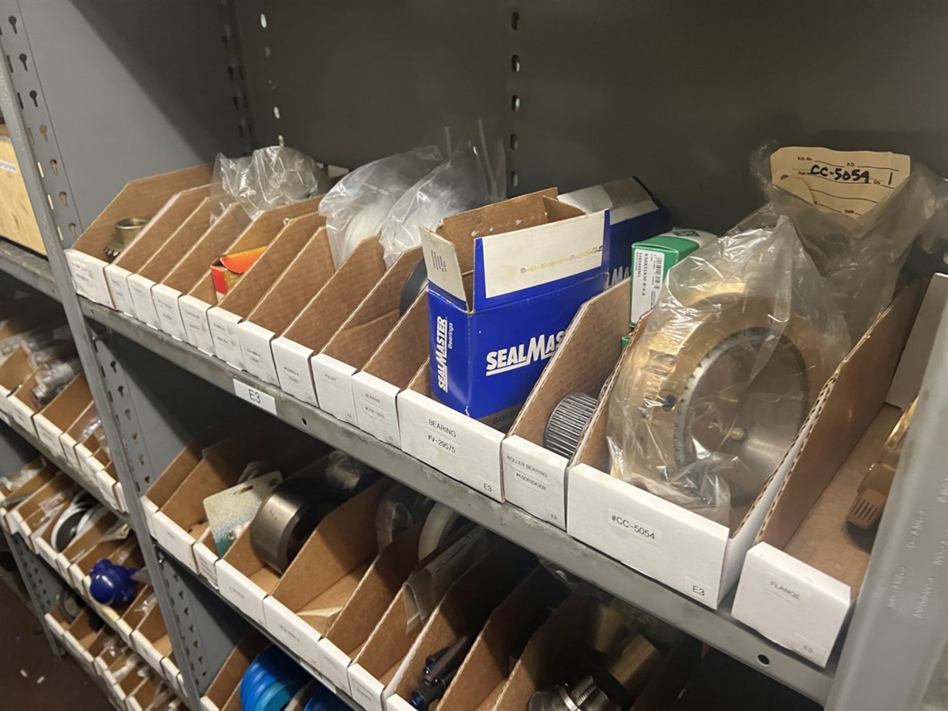 Maintenance Crib- Row of Shop Shelving w/ Contents Including Brakes, Pads, Solenoids, Oil Sensors, - Image 18 of 30