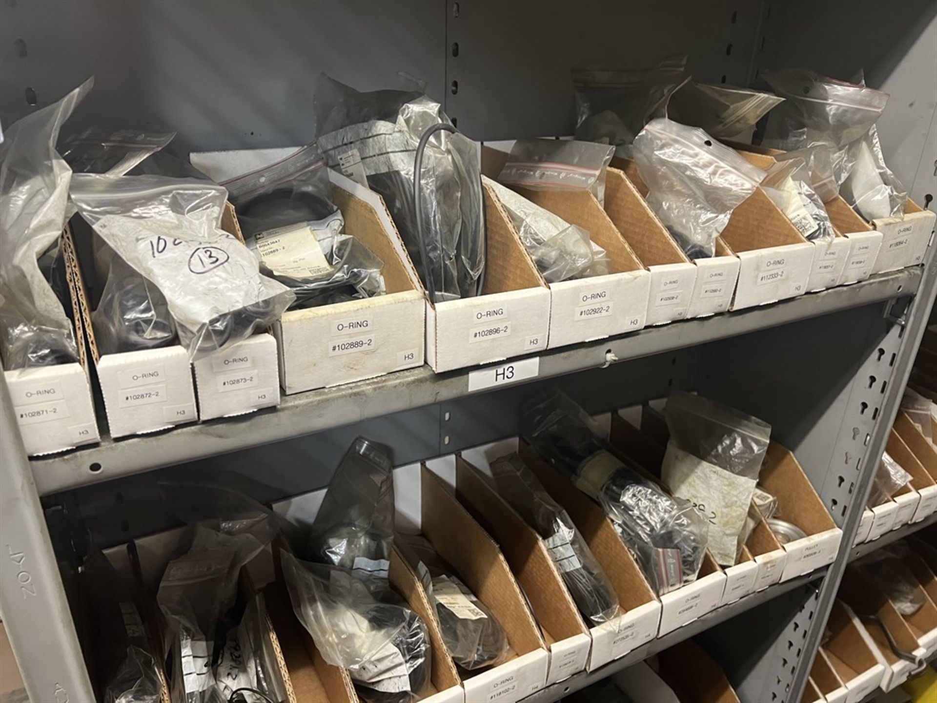 Maintenance Crib- Row of Shop Shelving w/ Contents Including Pulleys, O-Rings, Sensors, Ceramic - Image 4 of 26