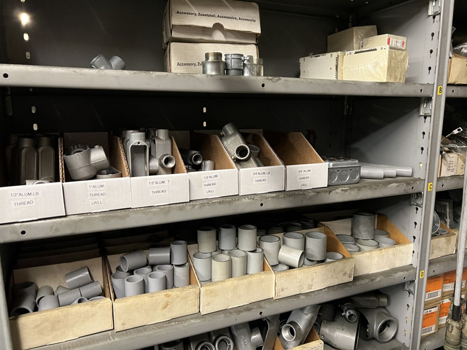 Maintenance Crib- Row of Shop Shelving w/ Contents Including Sockets, Beam Clamps, Liquids Tight and - Image 13 of 21